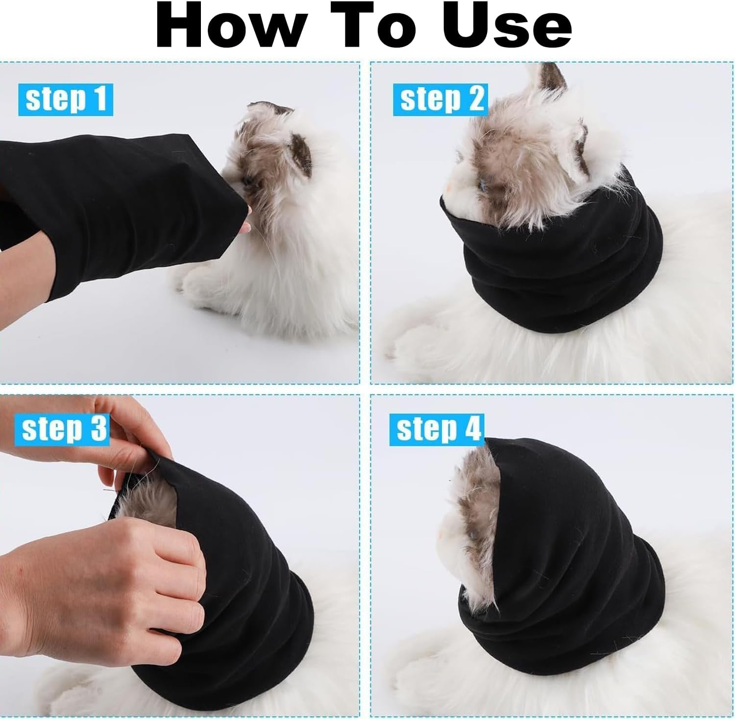 3 PCS 3 Size Quiet Ears for Dogs Dog Hoodies Hat, Dog Calming Hoodie Head Cover Sleeves, the Grooming and Force Drying Head Protection, for Anxiety Relief & Calming Dogs image number 1
