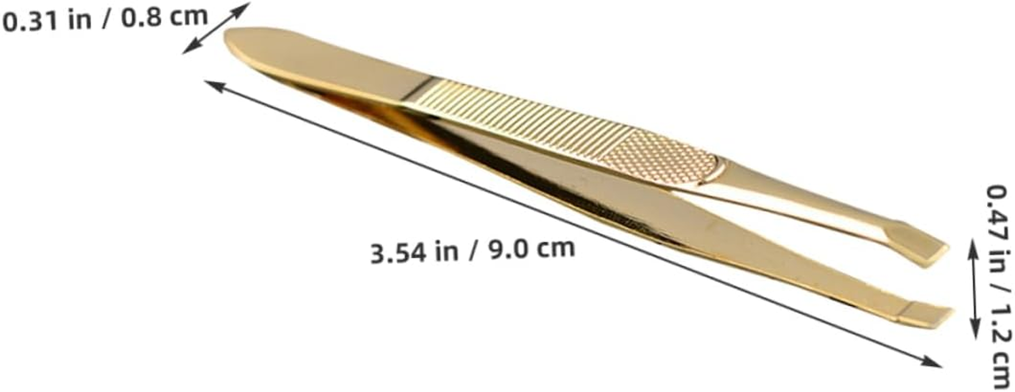 NULYLU 2Pcs Gold-Plated Stainless Steel Eyebrow Tweezers Set 9&times;0.8Cm Precision Multipurpose Beauty Tweezers for Eyelash Extension and Facial Hair Removal Women image number 4