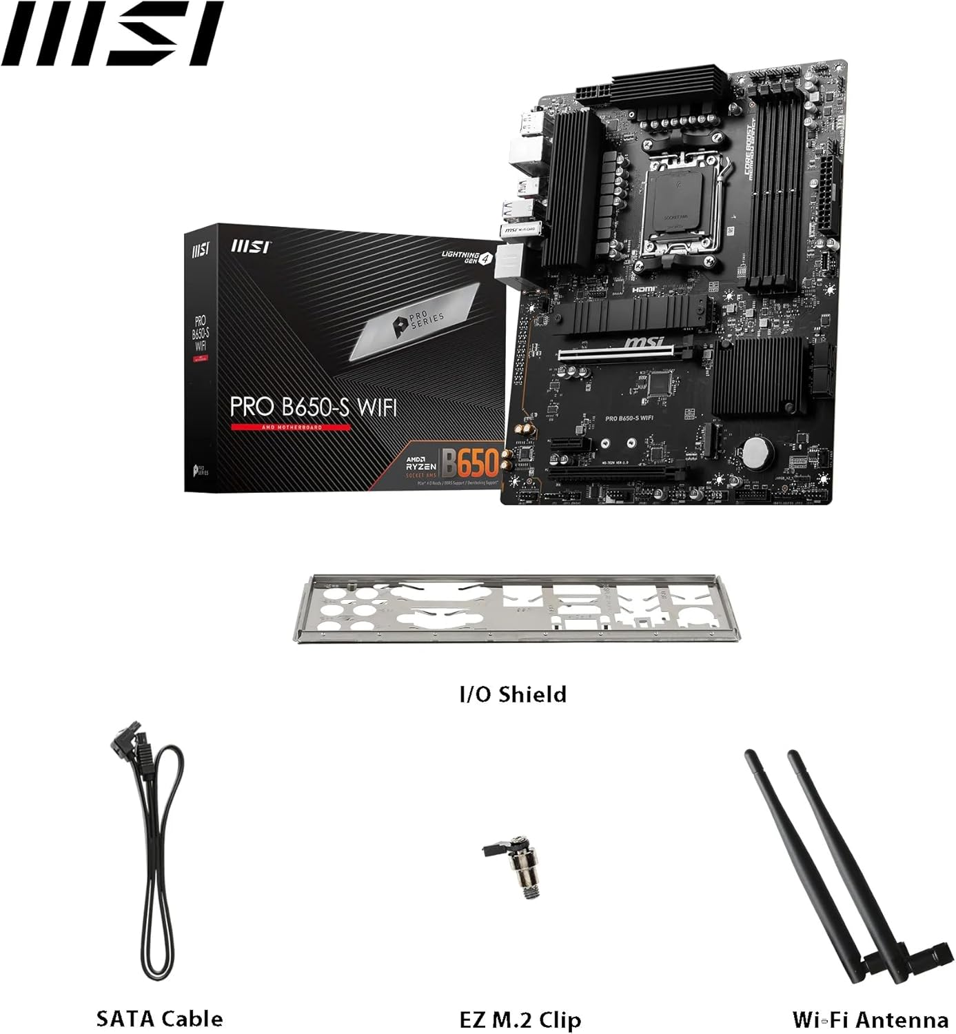 MSI AM5 ATX PRO B650-S WIFI DDR5 Motherboard image number 2