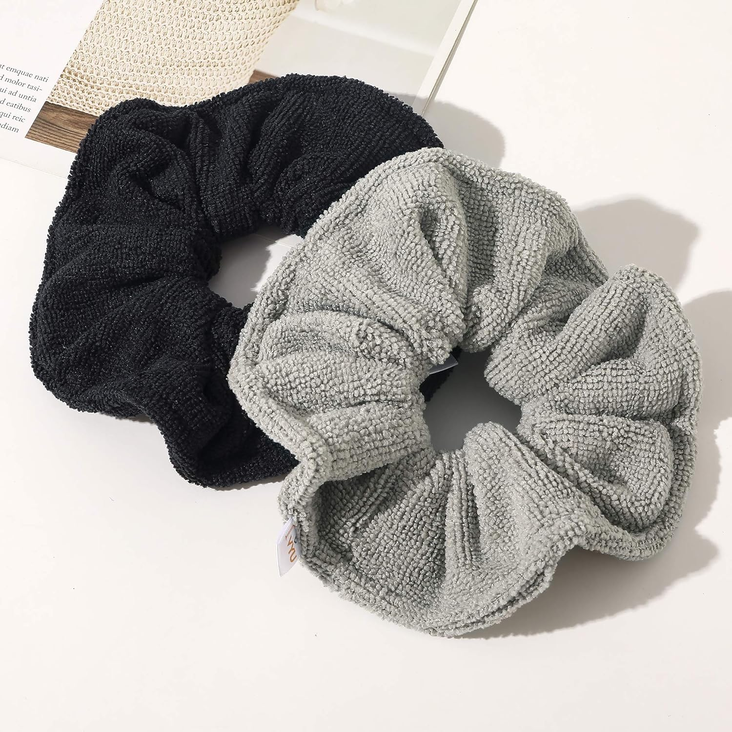 Ivyu Microfiber Hair Drying Scrunchies Towel Fiber Large Big Scrunchie for Curl Hair for Shower Wet anti Frizz Hair Products Absorbent Fast Terry Cloth Sleep Scrunchy image number 5