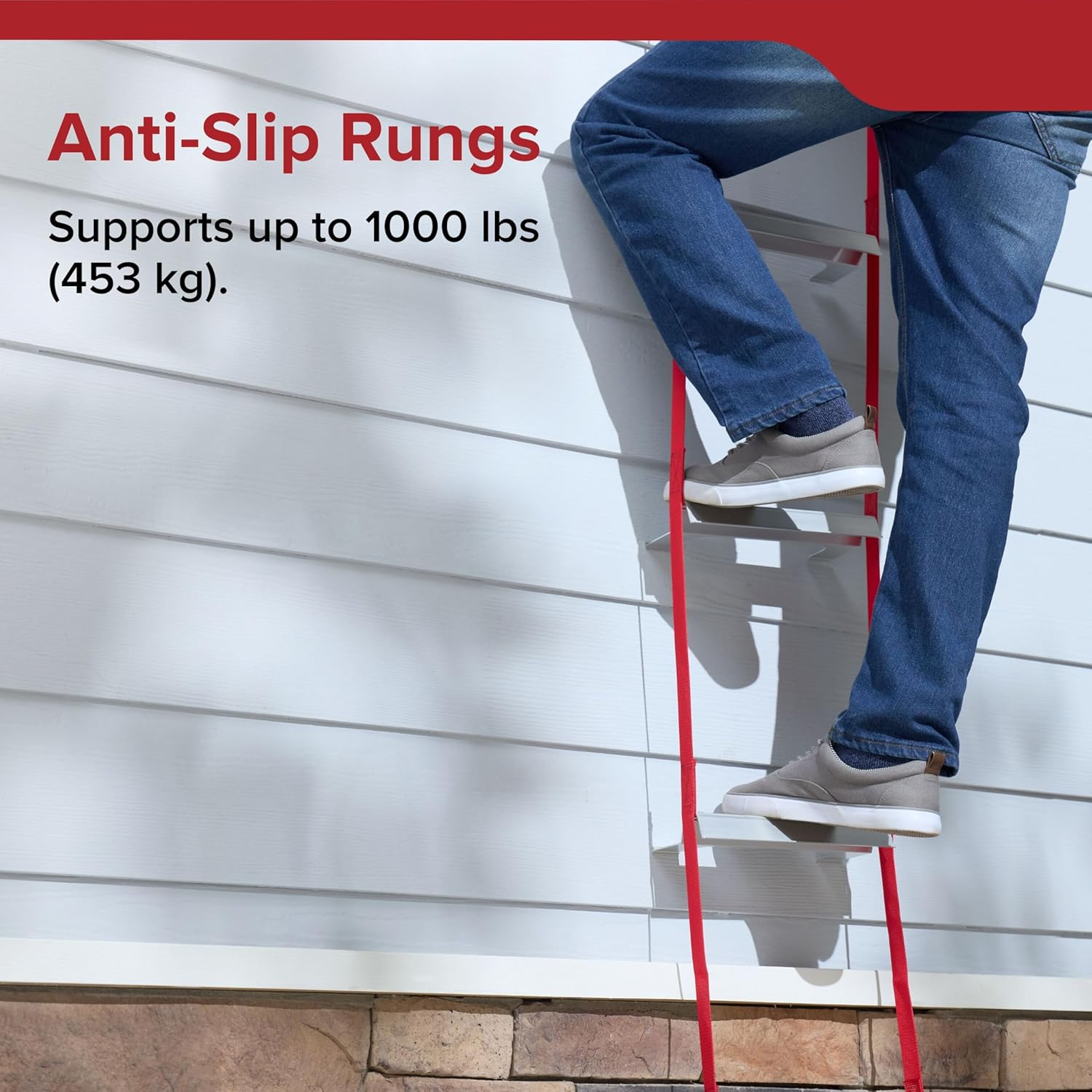 Kidde 468193 KL-2S Two-Story Fire Escape Ladder with Anti-Slip Rungs, 13-Foot Red image number 5