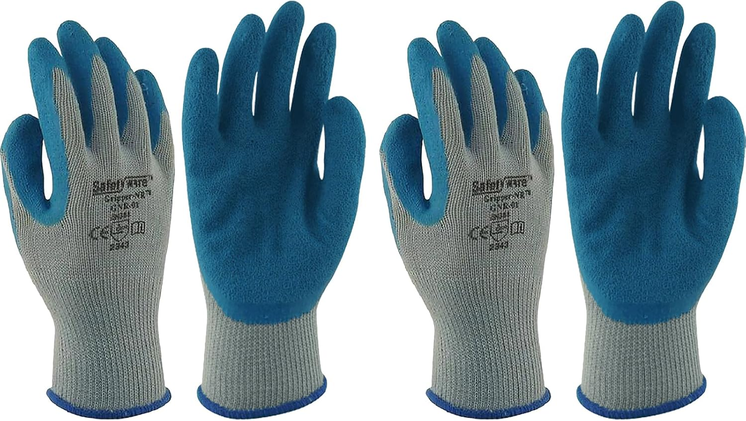 2 Pair Safetyware Gripper Rubber Palm Cut Oil Resistant Proof Safety Work Gloves for Gardening Mechanic Construction General Purpose image number 3