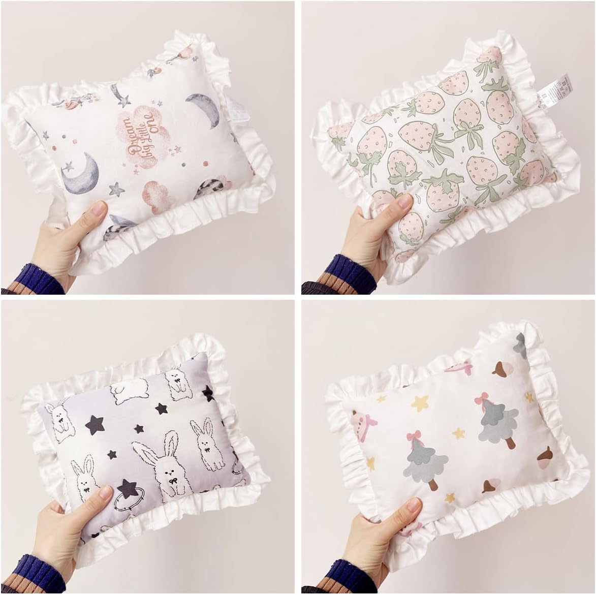 AIMALL 11X13.4 Inch Pure Cotton Lace Small Dog Pillow, Double-Sided Pet Sleeping Cushion for Cats and Dogs, Soft Plush and Breathable Cotton Design - Purple Rabbit image number 7