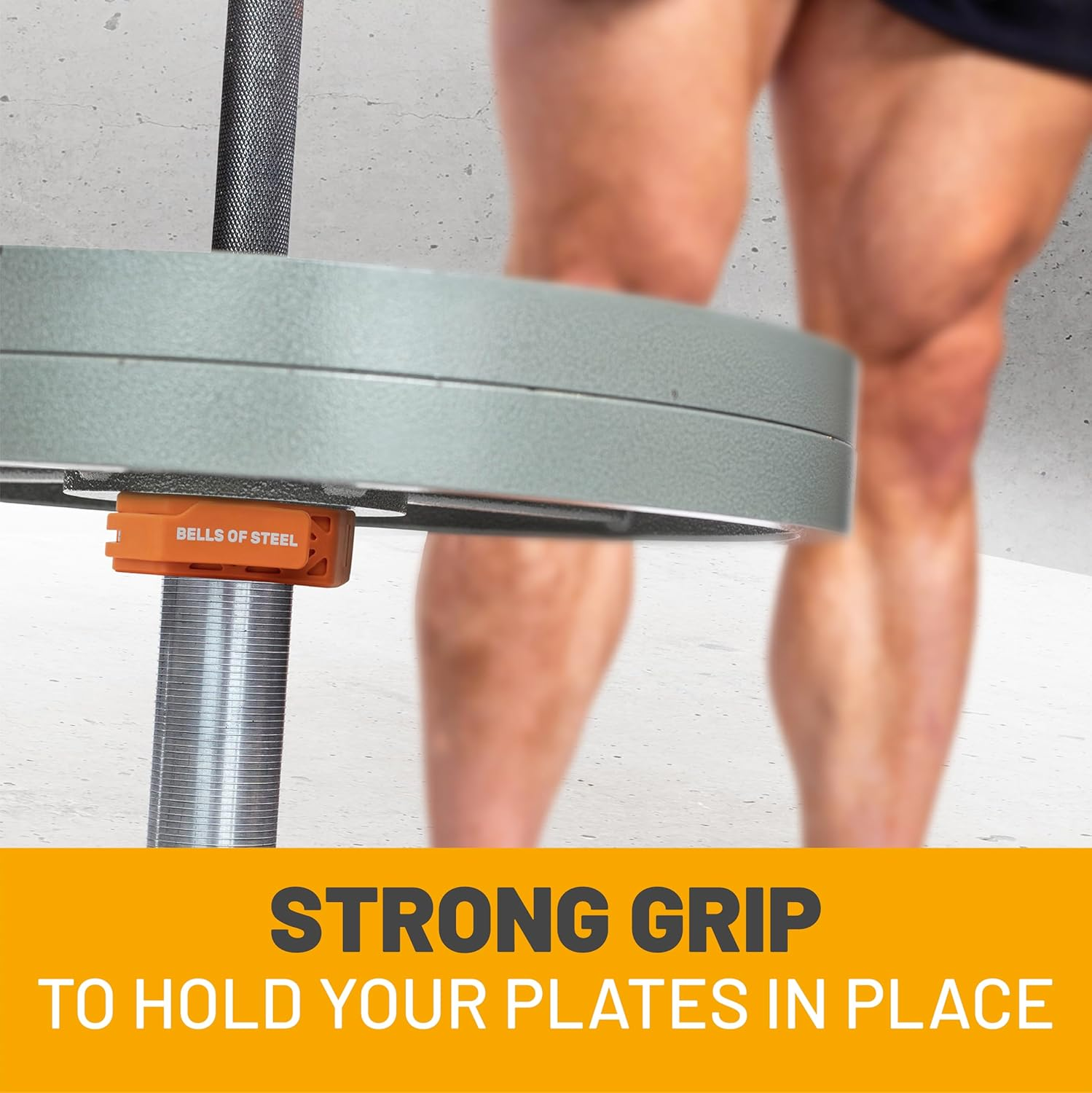 Magnetic Barbell Collars [Bells of Steel] Premium Weight Bar Clamps, Quick Release Barbell Clips, Olympic Barbell Clamps, High Strength Nylon Gym Clips, Pair - Blue V.1 image number 2