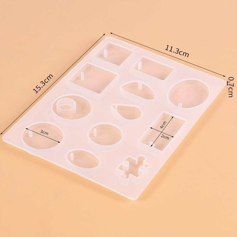 Silicone Resin Moulds, Epoxy Molds Kit with Assorted Shape for Jewellery Making Casting Craft DIY (15.3Cm X 11.3Cm) image number 4