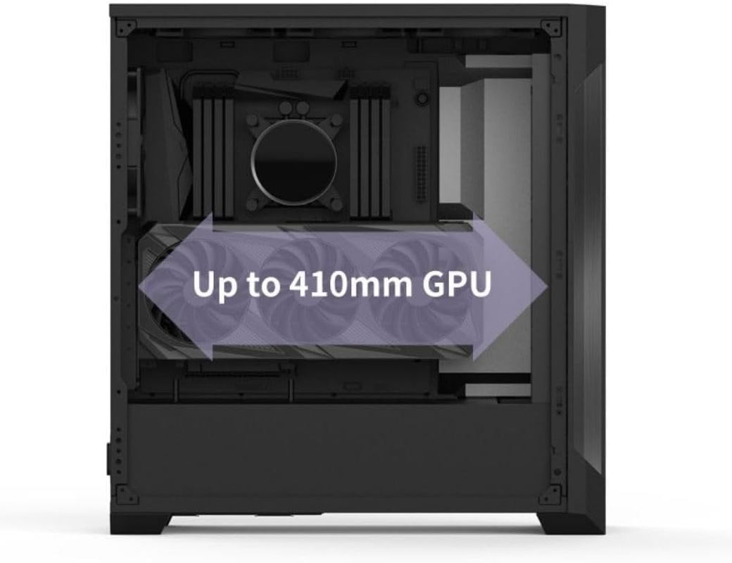 Almordor Full Tower Gaming Computer PC Case Chassis with Tempered Glass Side and High-Airflow Front Mesh Panel, Supports ATX/E ATX/MATX/ITX, White