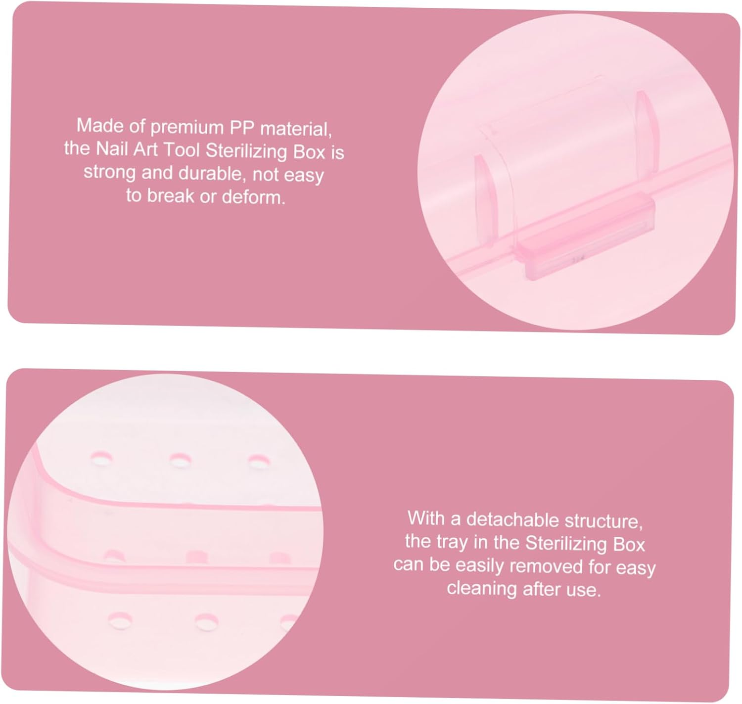 VICASKY Nail Care Tools Sterilization Box Tray Nail Clipper Sterilizer Manicure Box Organizer image number 3