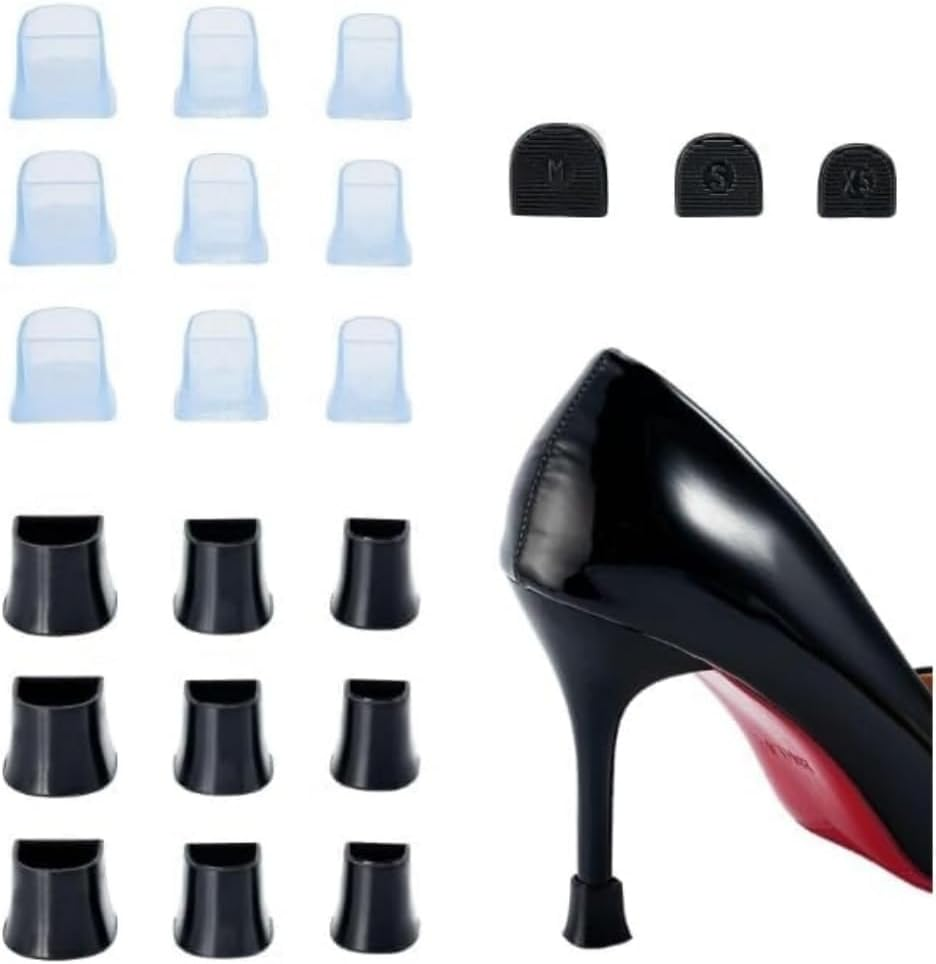 18 Pairs High Heel Protectors, Transparent Heel Covers for High Heel Shoes, High Heel Stoppers for Grass
