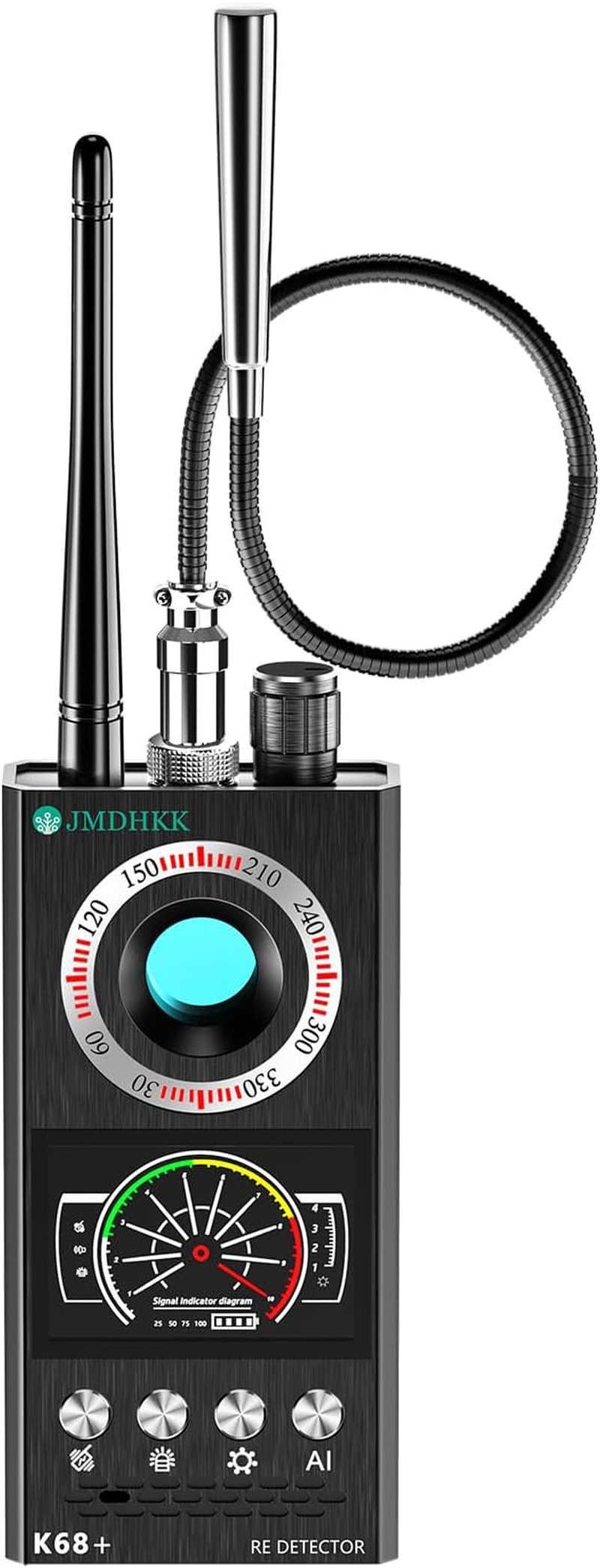 JMDHKK M8000 Hidden Camera & Bug Detector, Camera Finder, Magnetic Tracker Scanner &ndash; Portable Privacy Protection Device for Travel, Hotels, Vehicles, Offices, and Fitting Rooms(Silver)