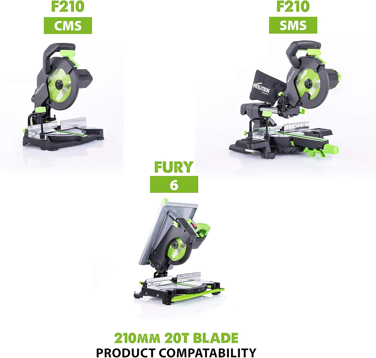 Evolution Power Tools FURY210-TCT Multi-Material Blade for Mitre Saws, Cuts Metal, Plastics, Laminates, Wood (Even with Embedded Nails), Carbide Tipped, 210 Mm image number 5