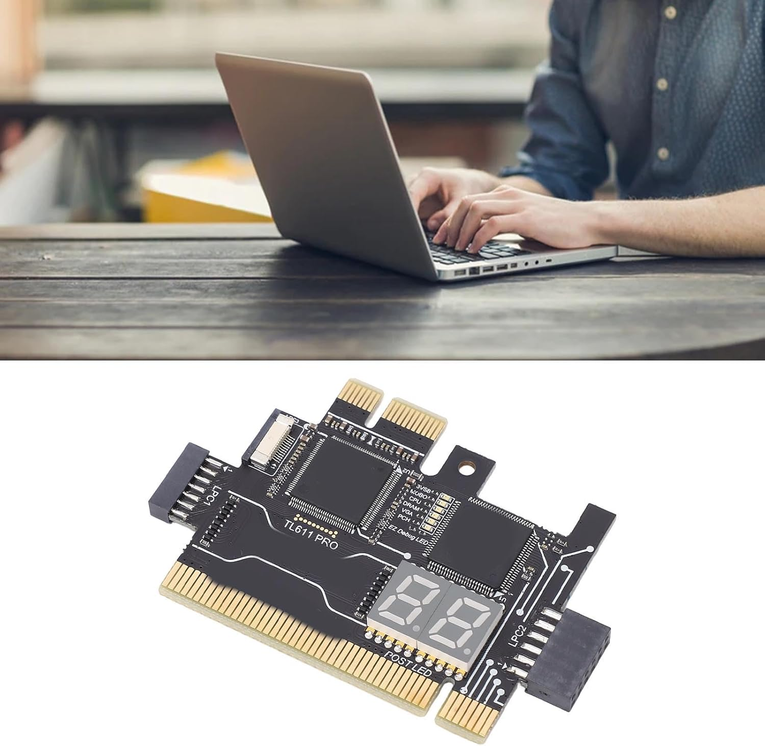 TL611 Pro Motherboard Diagnostic Card, Multipurpose Debug Card with PCI E, LED Indicators, Suitable for Asus, MSI, Gigabyte, Black, Mainboard CPU Memory VGA Module Mainly Used image number 5