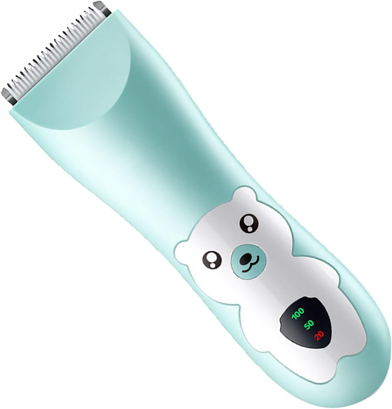 Ultra Quiet Baby Hair Clipper Precise Trimming Cordless Cartoon Waterproof Hair Cutter with 2Pcs Guide Combs for Kids
