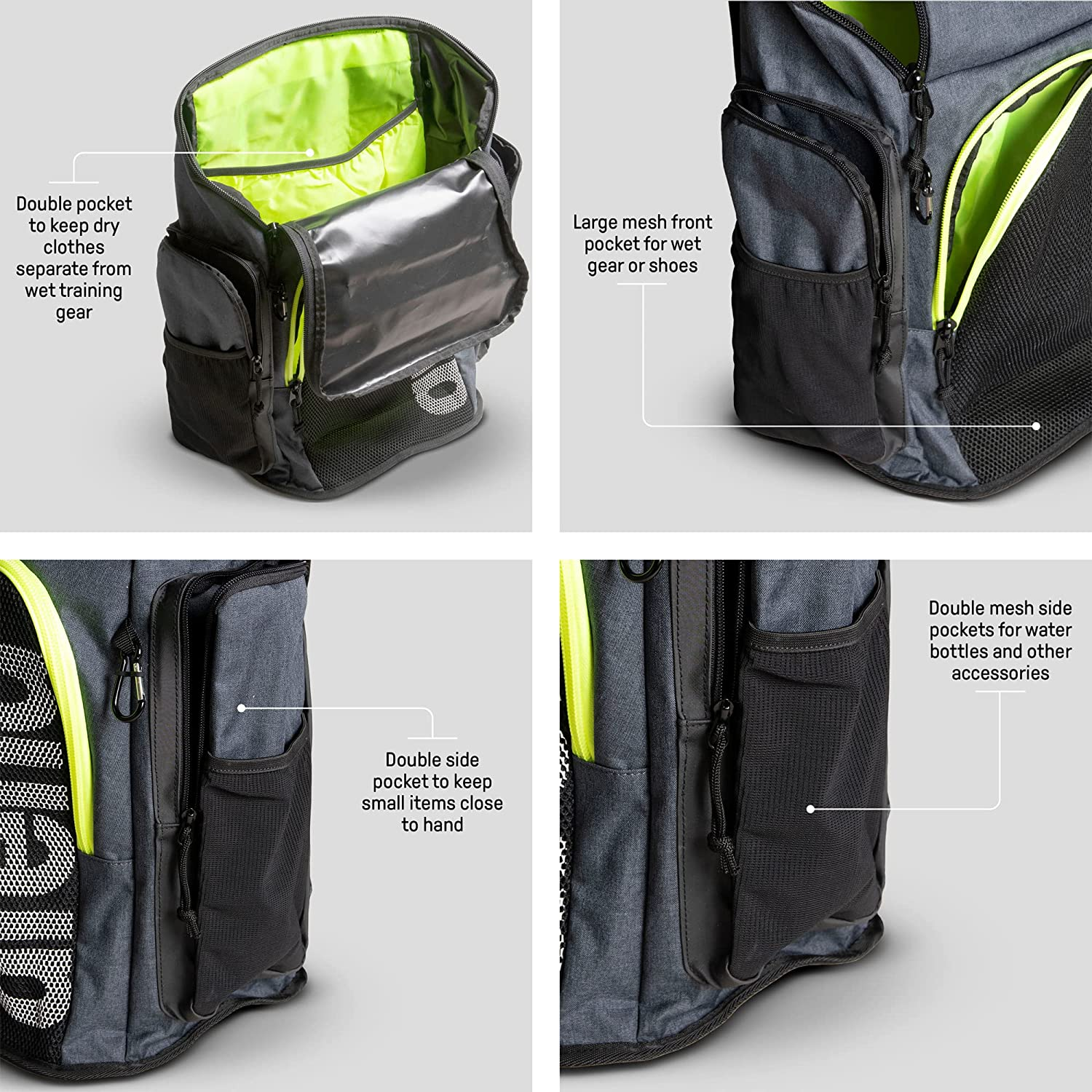 Arena Team 45L Swimming Athlete Sports Backpack Training Gear Bag for Men and Women - Red Melange image number 6