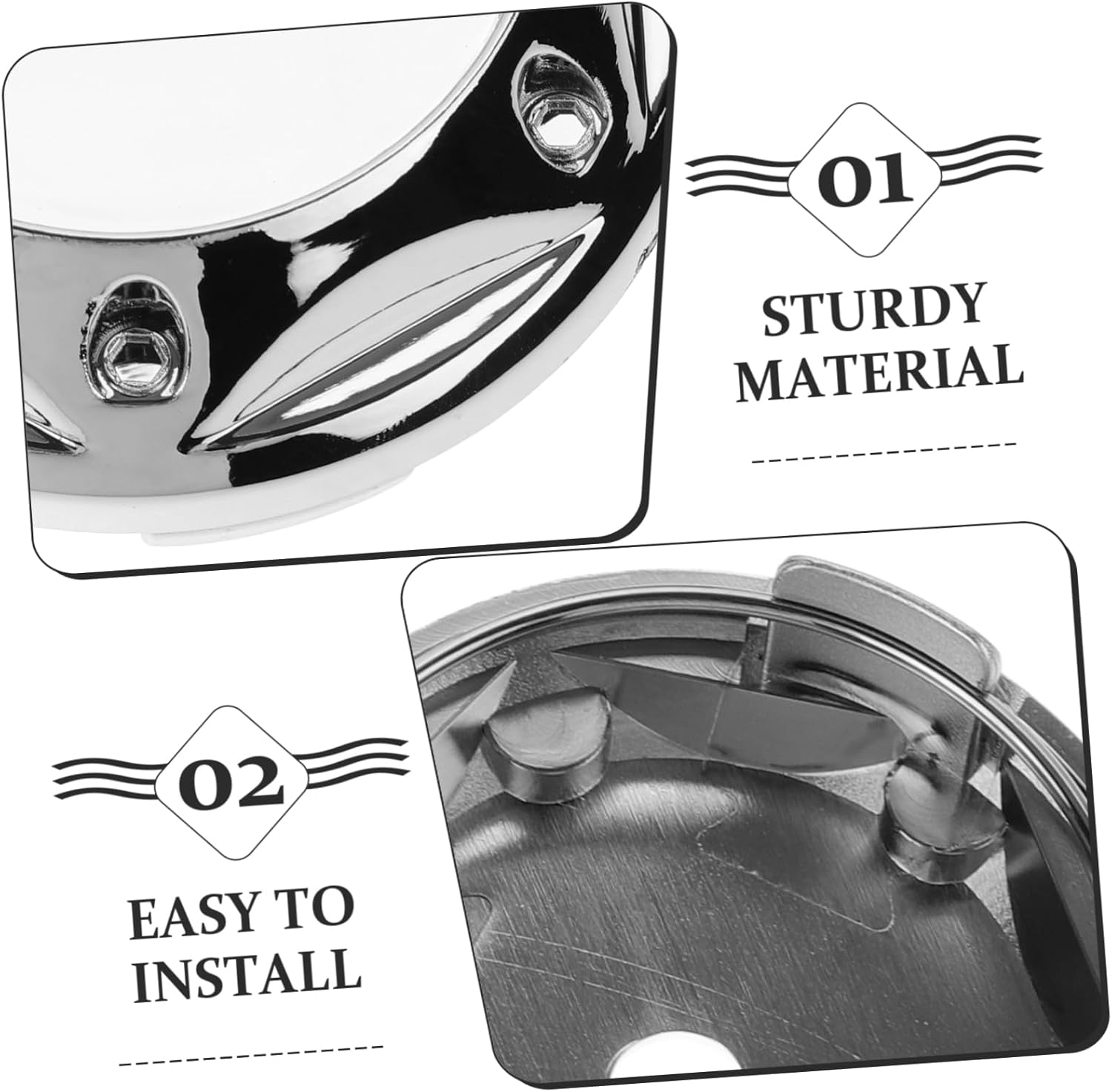 TOGEVAL Car Wheel Hub Caps Rim Center Caps 68Mm 4Pcs Silver Auto Wheel Center Covers Replacement Automotive Tire Accessories image number 3