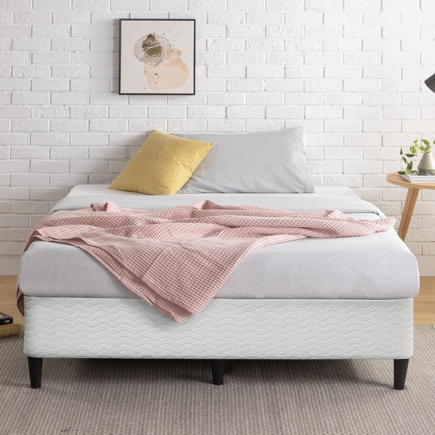 Zinus Queen Bed Base Smart Ensemble Mattress Foundation - White image number 5
