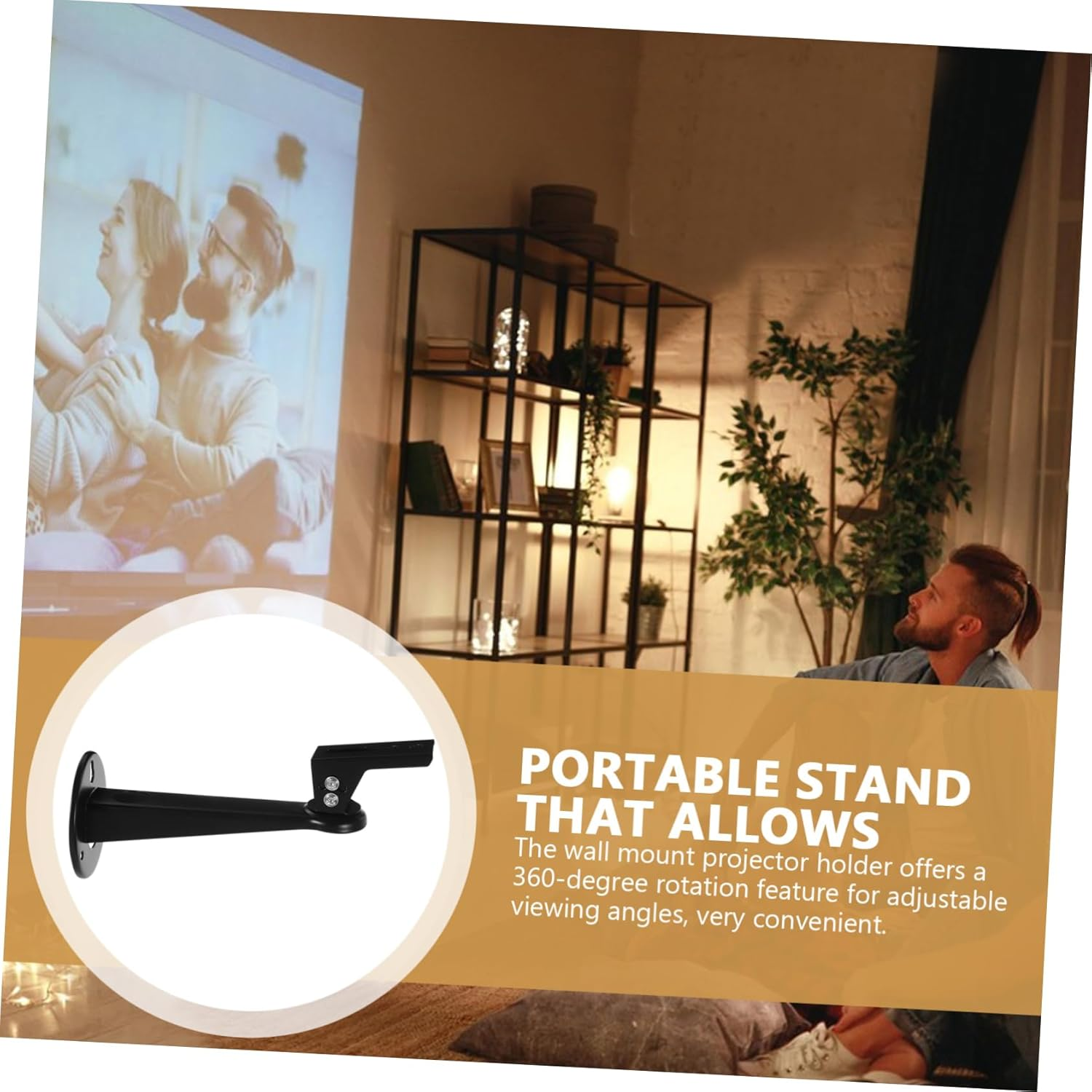 OSALADI Projector Wall Mount Bracket Mini Security Camera Mount Holder Black for Indoor Surveillance and Home Electronics Installation image number 3