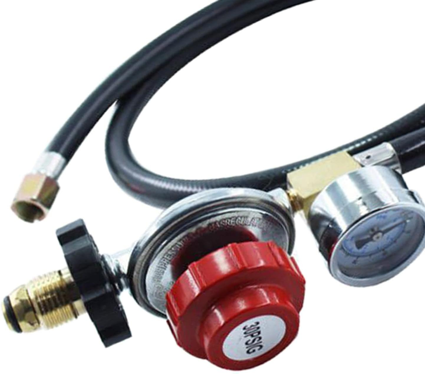 High Pressure Gas Regulator with Gauge Replacement and Hose Gas Tank BBQ image number 4