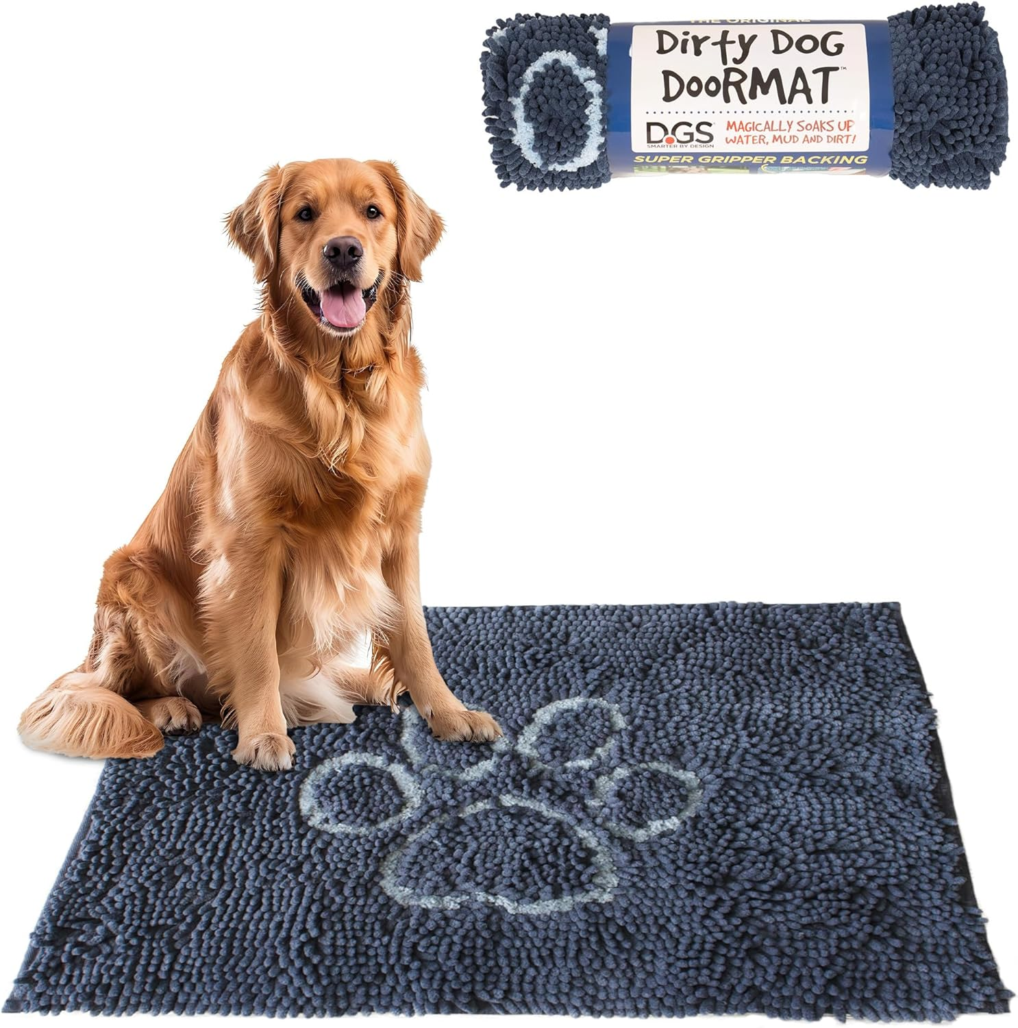 Dog Gone Smart Dirty Dog Doormat, Large, Misty Grey