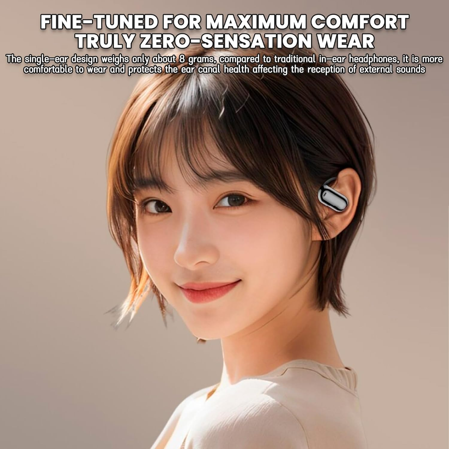 TKTCO over the Ear Headphones Q16Pro ，Smart Touch Screen Charging Box，Sports Earhook Bluetooth Headphones，Suitable for Fitness Running and Cycling, IPX4 Waterproof and Noise Reduction (Grey) - Silver image number 2