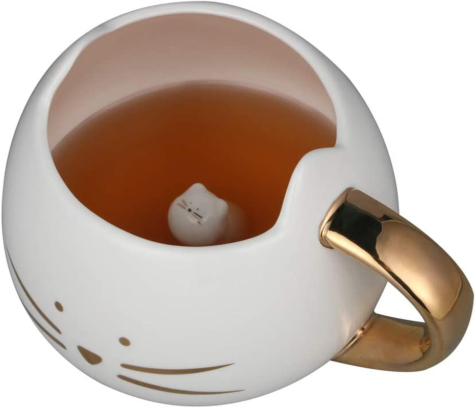 Koolkatkoo Cute Ceramic Cat Coffee Mug 12 Oz Cat Lovers Kitty Tea Mugs Gifts for Women Girls Black