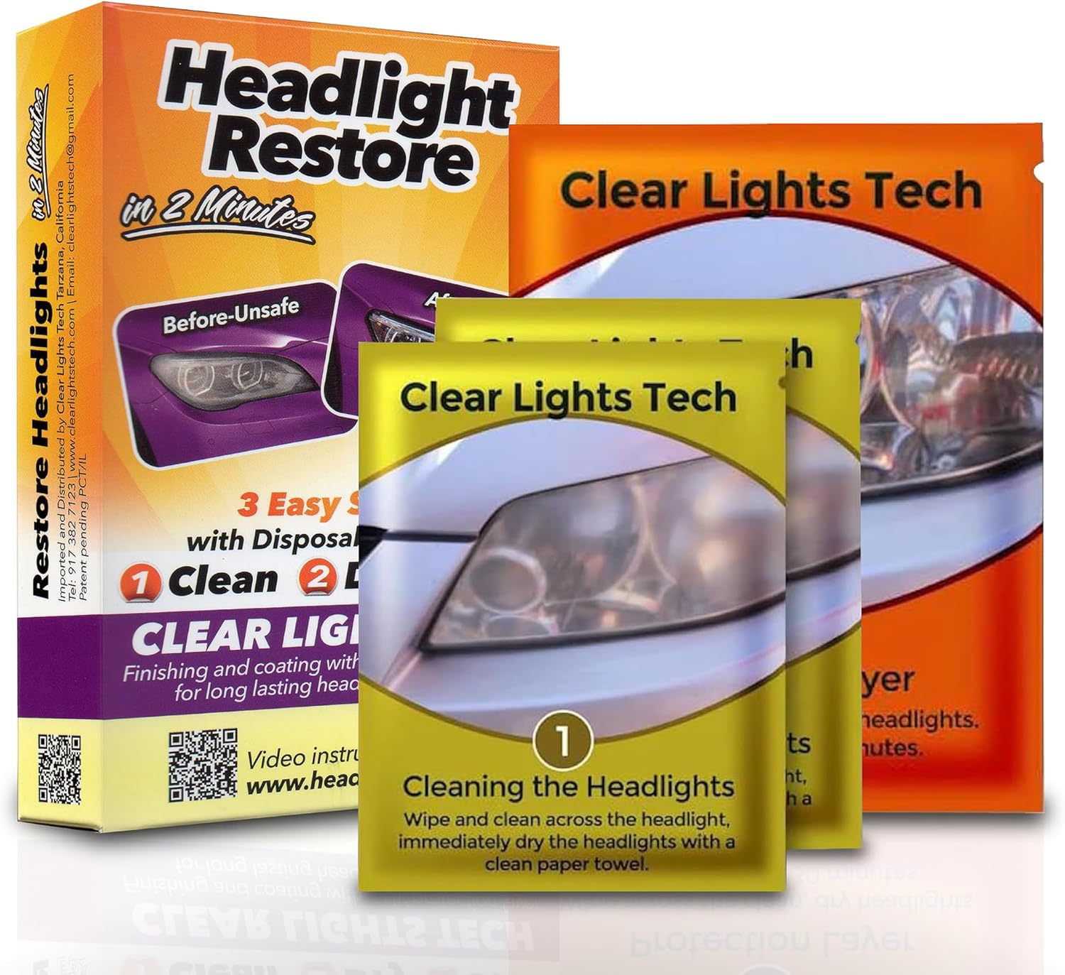 CLT Headlight Restoration Kit, Headlight Lens Cleaning Wipes image number 4