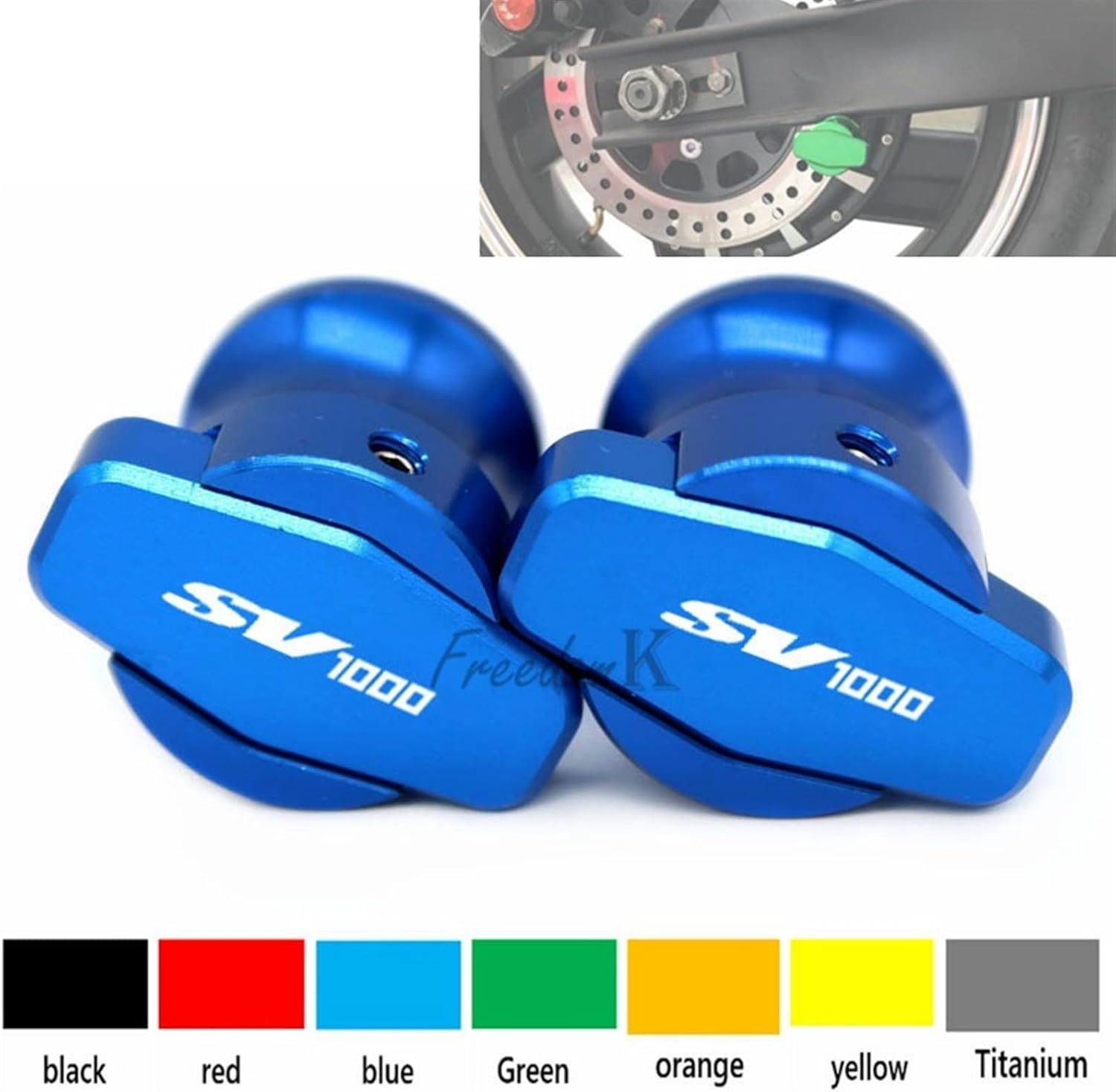 Motorbike Frame Sliders for S┐UZUKI SV1000 SV1000S SV 1000 1000S SV-1000 Motorcycle Accessories Stands Screws Swin Garm Swingarm Spools Slider M8 (Color : Orange)