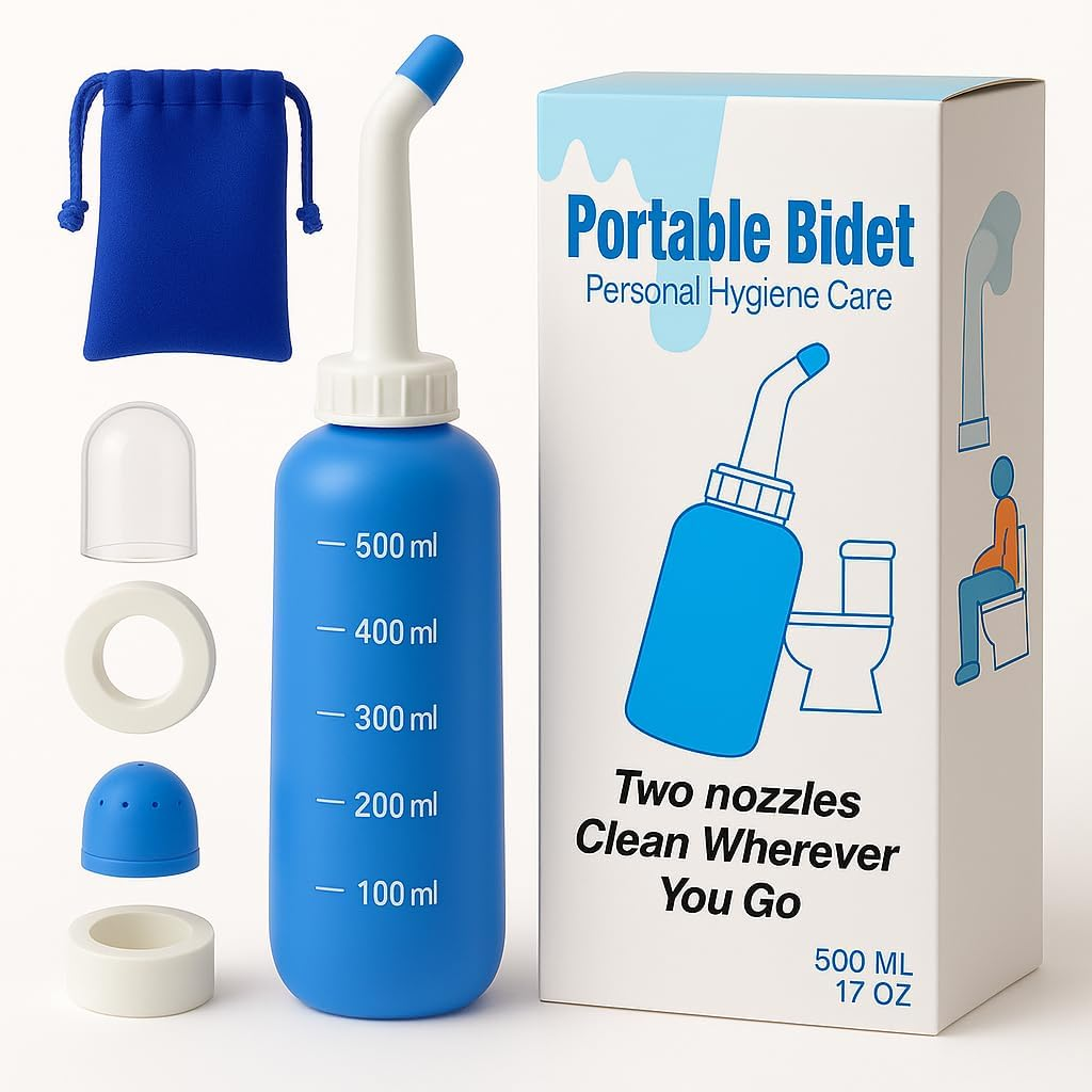 500Ml Portable Peri Bottle for Postpartum Care | Travel Bidet for Women | Perineal Cleansing Spray, Personal Hygiene Essentials for Hospital Bag & Home Use (Blue)