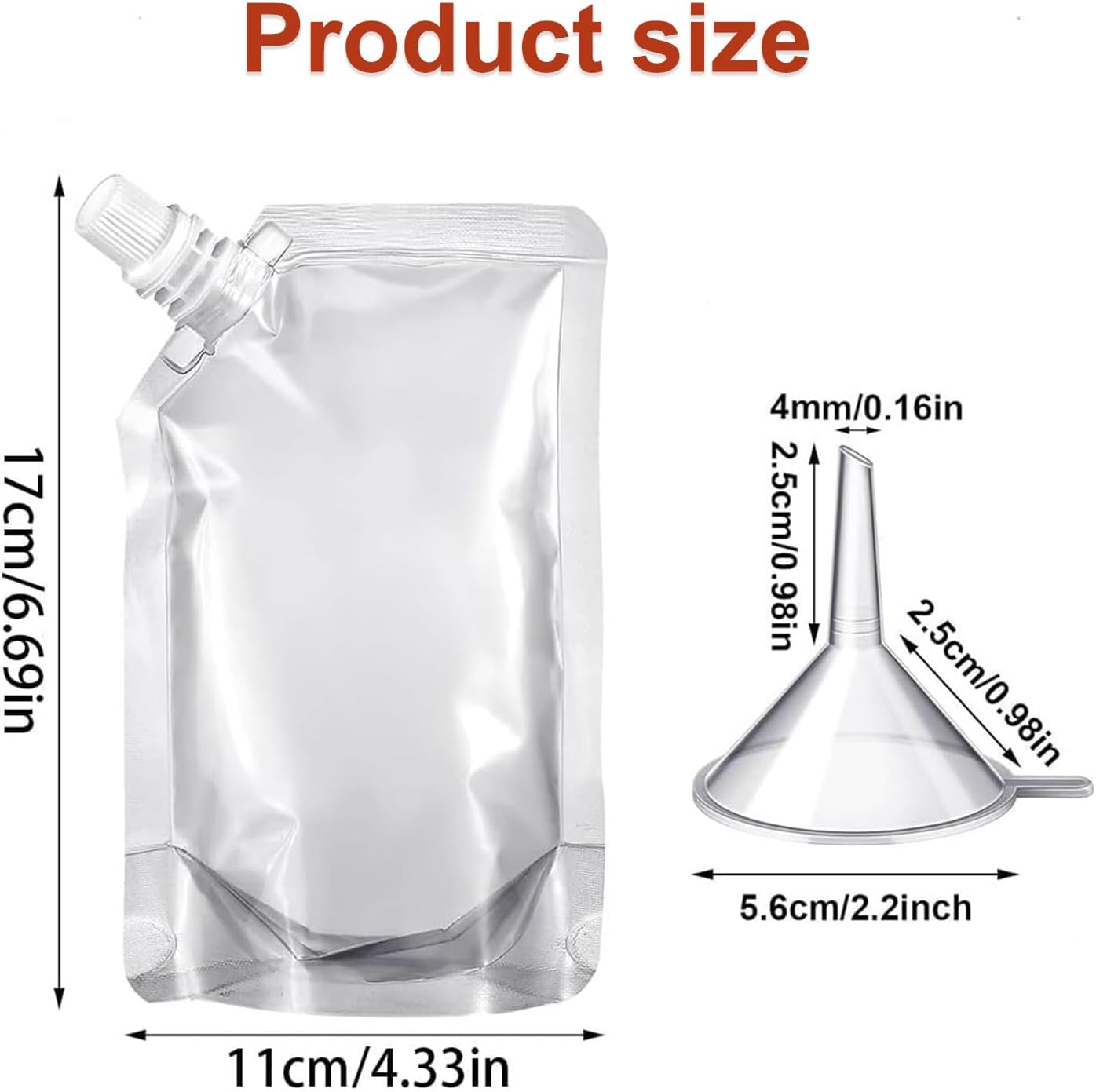 13 Pack Plastic Wine Bottle Bags Bulk Reusable Plastic Beverage Bags Travel Beverage Bags Leakproof Bags Juice Bags with Funnel (300Ml) with Funnel image number 2
