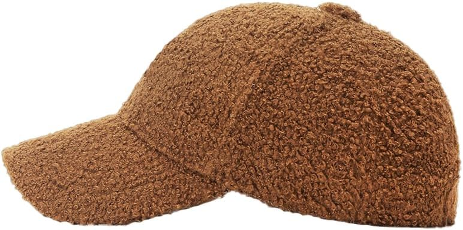 Lamb-Wool Baseball-Caps Warm-Winter Teddy-Fleece Hip-Hop Cap for Men Women Outdoor Travel - Khaki image number 4