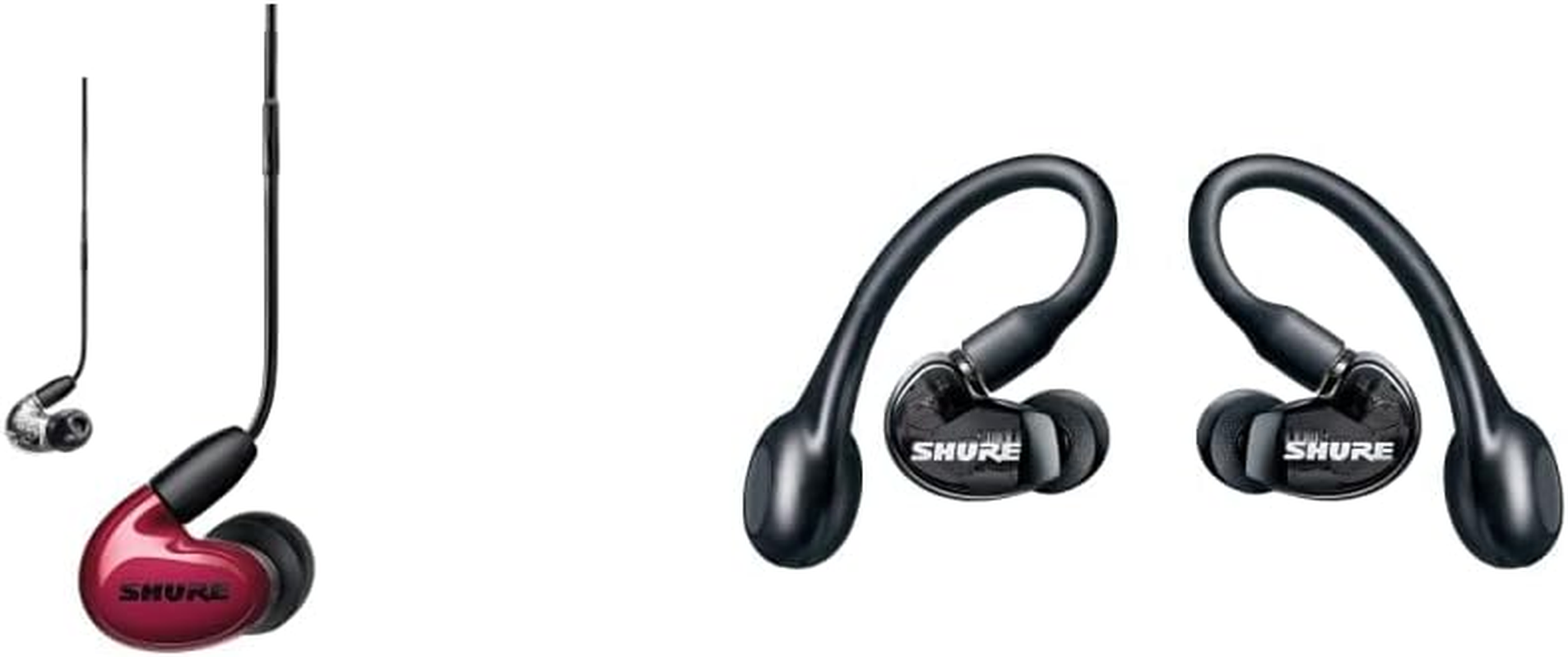 Shure AONIC 5 True Wireless Earbuds Bundle with SE535 Sound Isolating Earphones + RMCE-TW2 Bluetooth Adapter, Hi-Def Sound + Natural Bass, Three Drivers, Secure In-Ear Fit, Durable Quality - Red image number 3