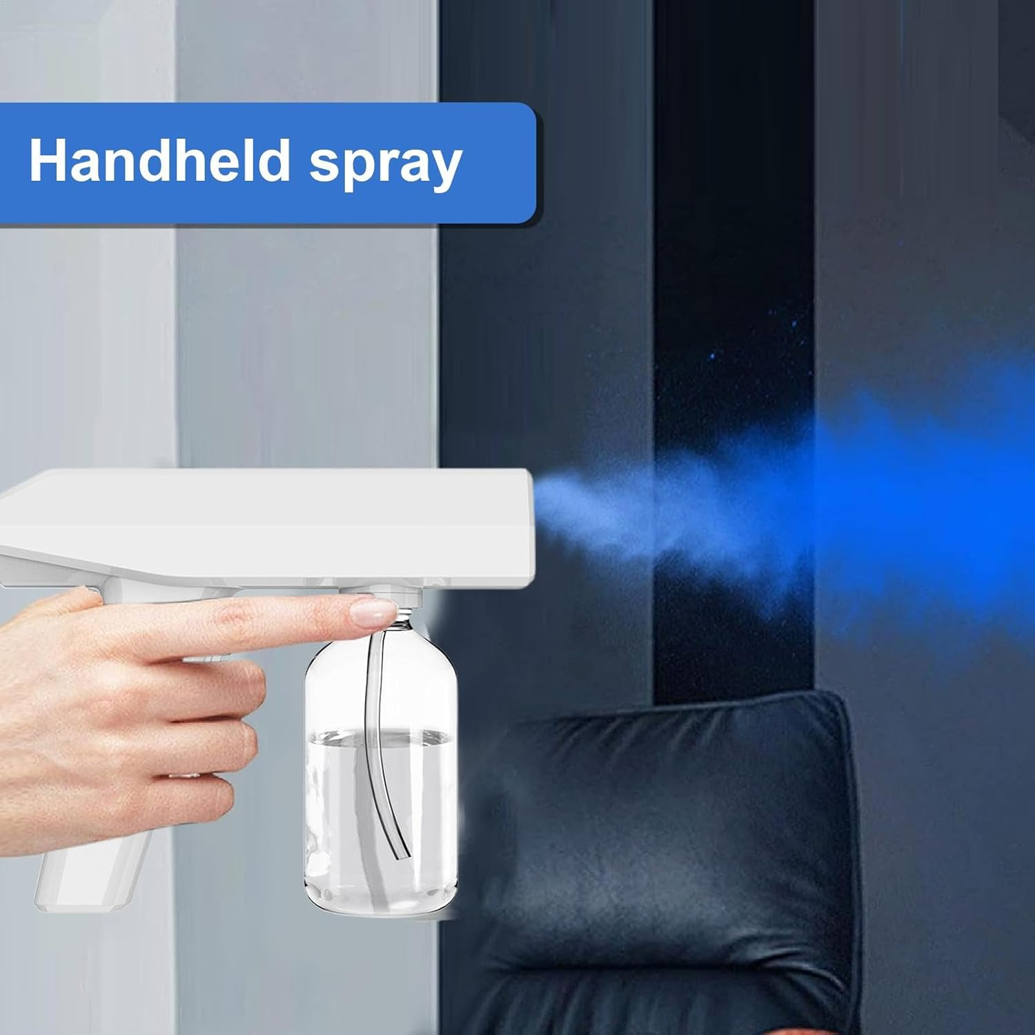 Electric Atomizer Spray Bottle, Home Atomizer | 250Ml Rechargeable Atomizer Handheld Spray Bottle - Home and Car Clean up Dust Removal Sprayer with Blue Light for Clothing, Carpet image number 6