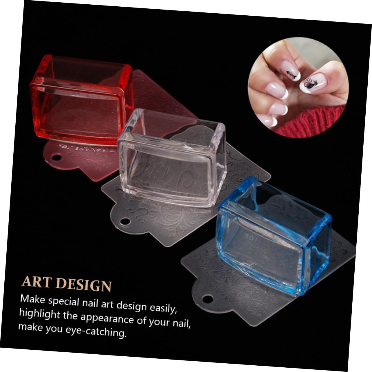 NOLITOY Professional Nail Stamper Pcs Plastic Manicure Square Stampers Diy Nail Art Enhancer image number 3