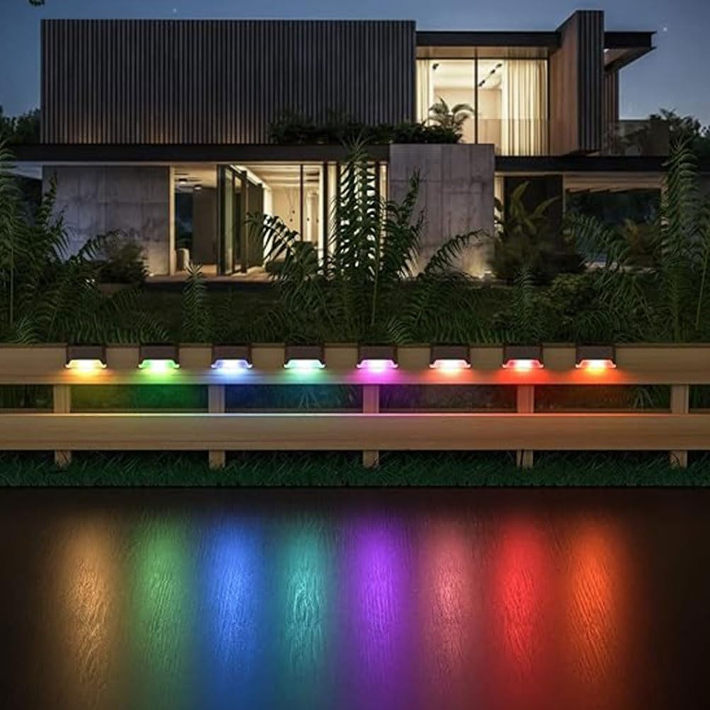 HPAMR Solar Step Lights Solar Stair Light Outdoor Waterproof Railing Light 18 Pack Led Wall Light Fence Light for Stairs Garden Fences Railing Yards Backyard Balconies (White Light) image number 5