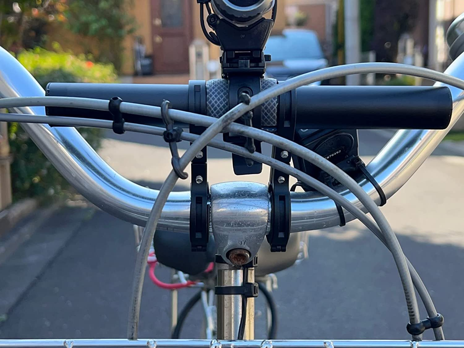 TRIWONDER Bike Handlebar Extender Aluminum Alloy Single Bicycle Handlebar Extension Double Clamp Bike Bracket for Holding Motorcycle E-Bike Lamp Speedometer GPS (Aluminum Alloy - Double Clamp - 20Cm) image number 4