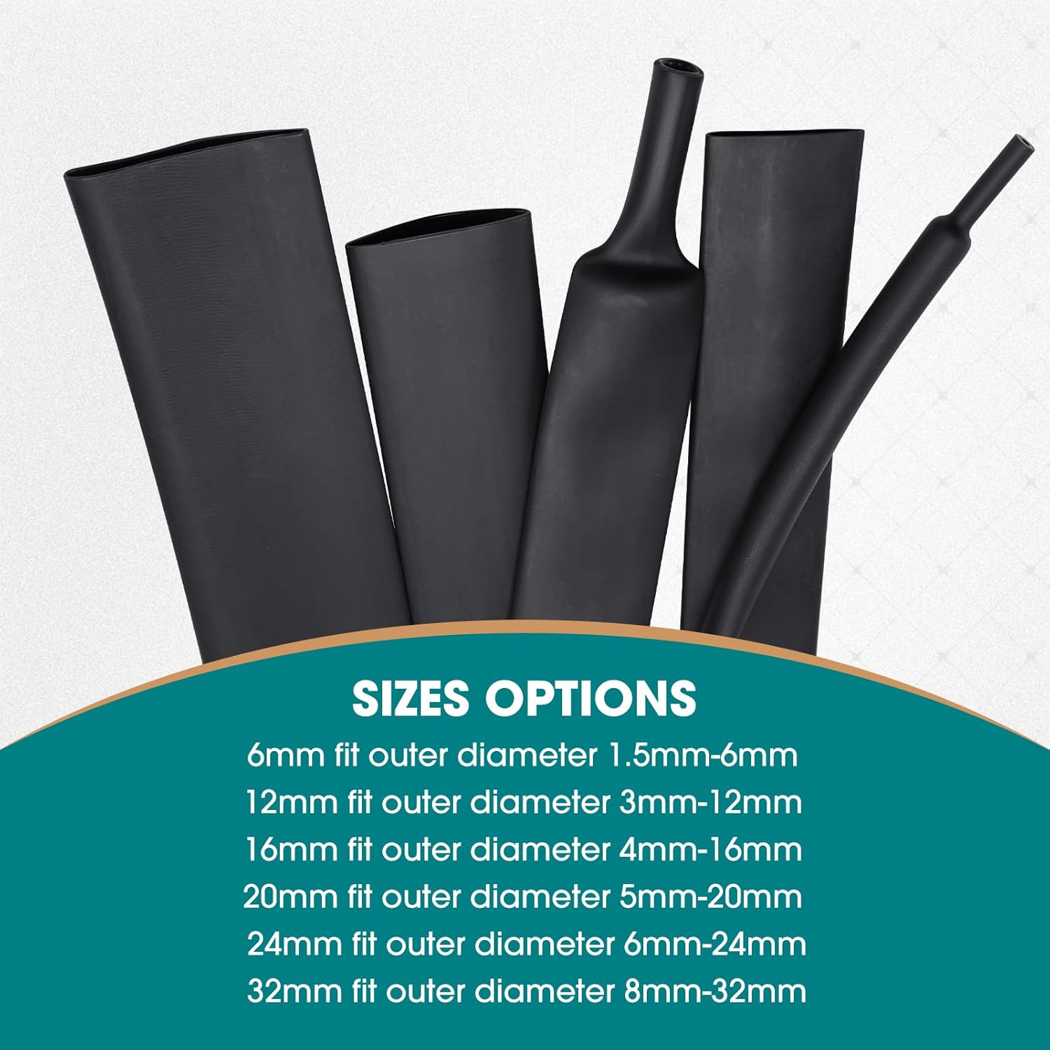 Uexplore-Oz 4:1 Heat Shrink Tubing - Marine Grade Waterproof Dual Wall Adhesive Lined Insulation Wrap, Heat Shrink Wrap Cable Sleeve for Industrial Home Improvement (Black, 16Mm-3M) image number 3