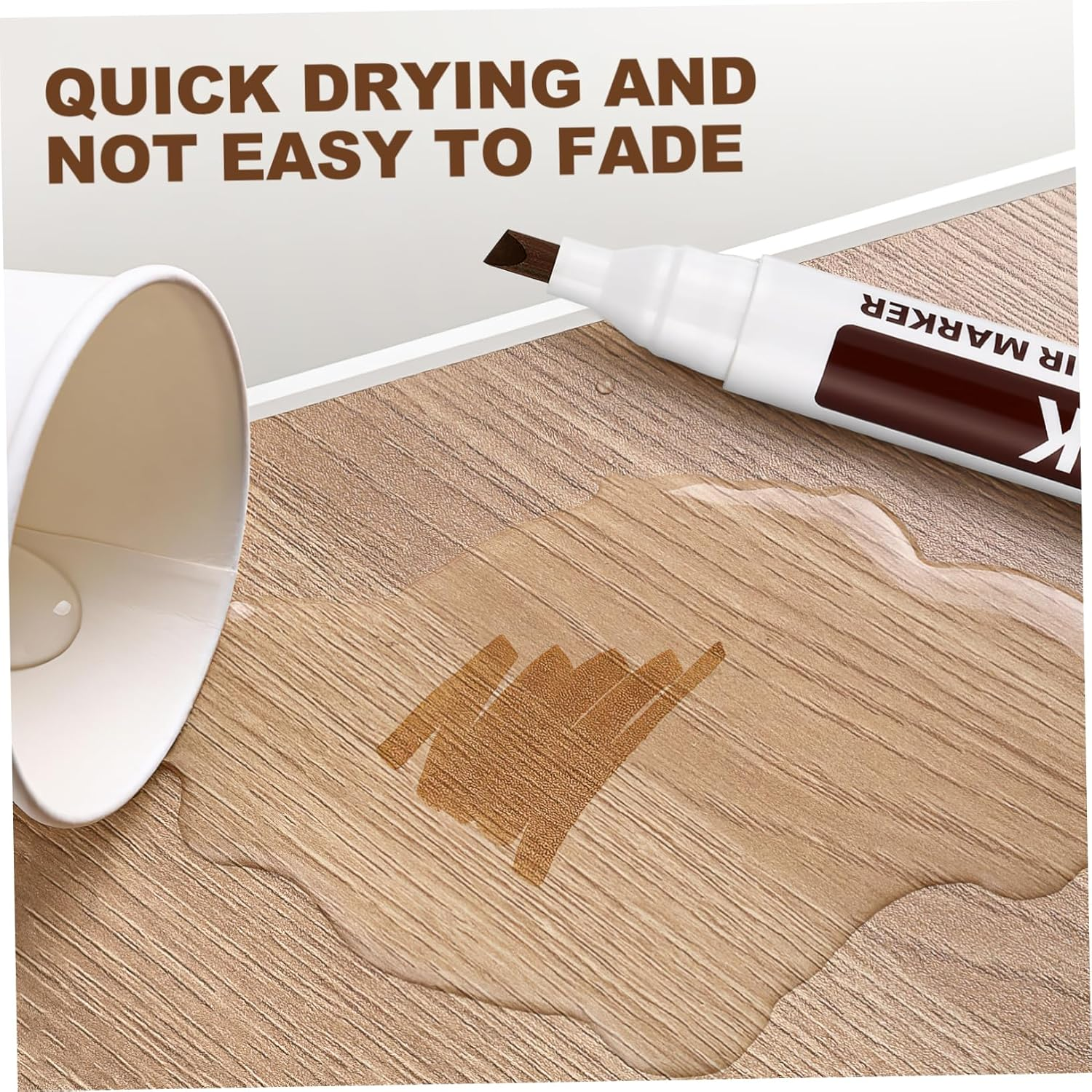 6 Pcs Furniture Touch up Markers Quick Drying Repair Pens with Six Colors for Concealing Scratches Worn Edges and Blemishes Tables Cabinets Floors image number 4