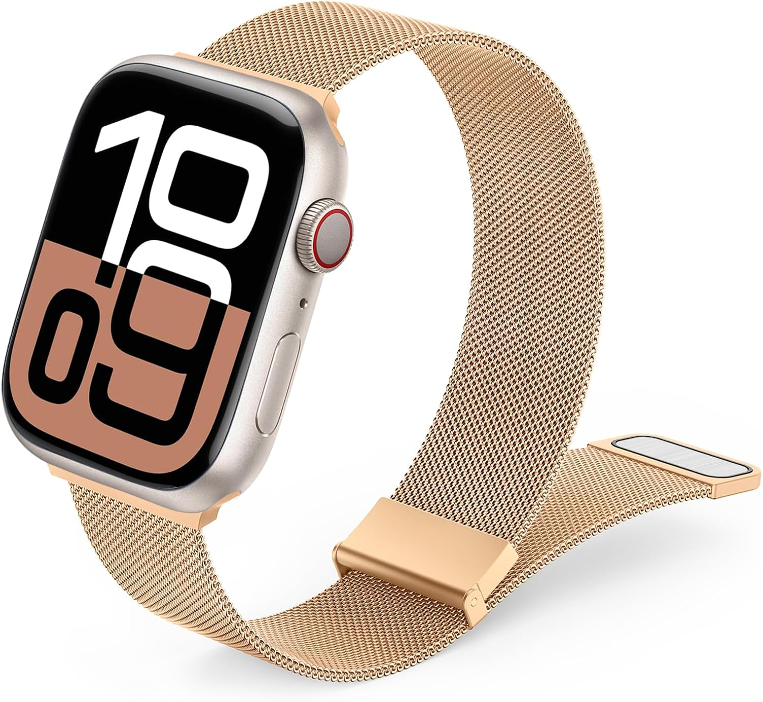 Leonids Metal Bands for Apple Watch Bands 38Mm 40Mm 41Mm 42Mm 44Mm 45Mm 46Mm 49Mm for Women Men, Stainless Steel Mesh Loop Magnetic Clasp Replacement Straps for Iwatch Series 10/9/8/7/6/5/4/3/Se/Ultra