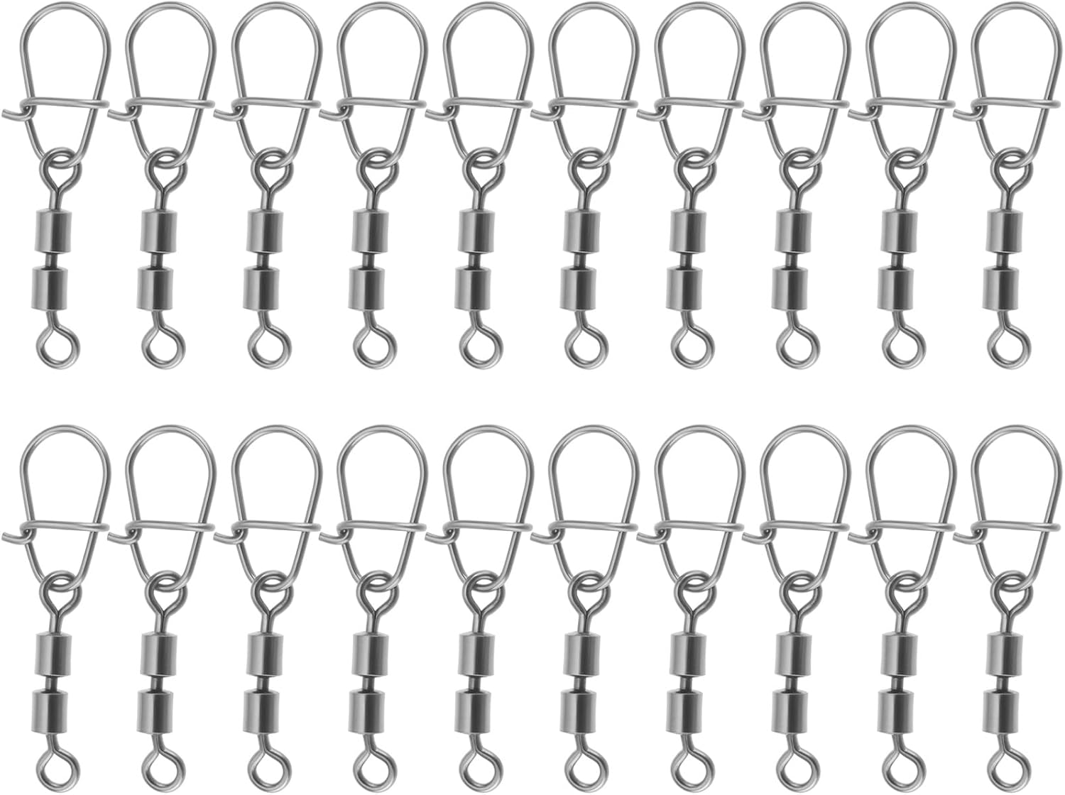 LT Easiyl 20Pcs Fishing Snap Swivels Lure Pin Connector for Platform Fishing Sea Fishing Freshwater Lure