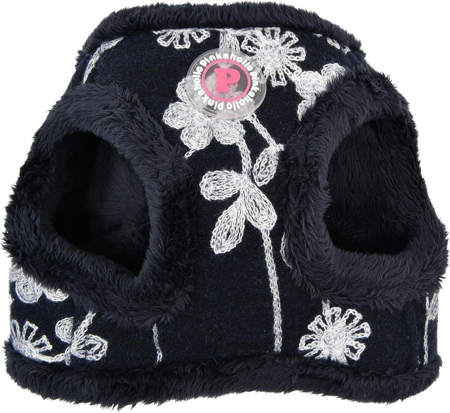 Pinkaholic New York Celandine Vest Dog Harness Step-In Warm Winter Flower Pattern for Small Dog, Navy, Medium image number 4