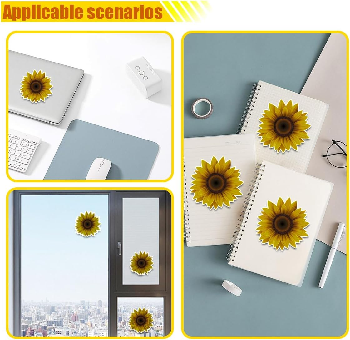 5.7" Sunflower Vinyl Sticker Decal, Waterproof Bumper Sticker Use on Wall Window Waterbottle Laptop Luggage Cars Trucks image number 5