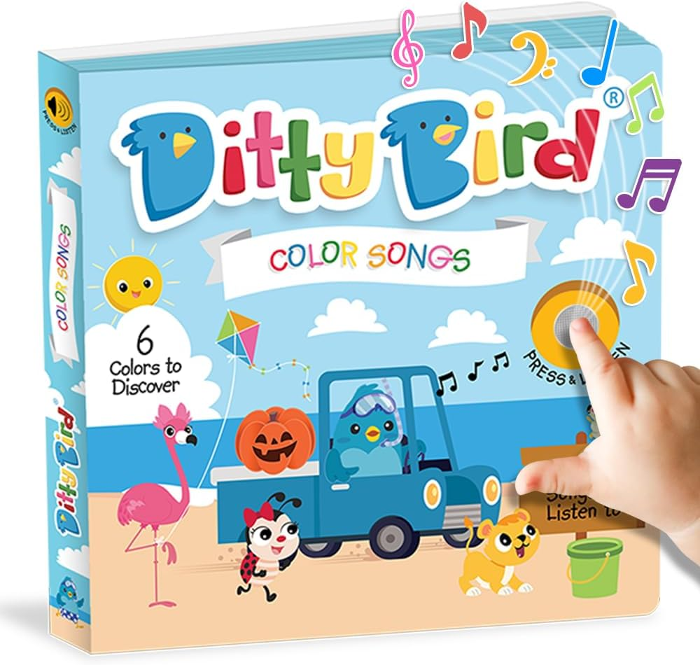 Ditty Bird Musical Books Colors Edition | Montessori Toys & Learning Resources | Sensory Toys for Kids | Nursery Rhyme Book, Interactive Toddler Toys for 1 Year Old to 3 Year Olds | Sturdy Baby Book image number 5