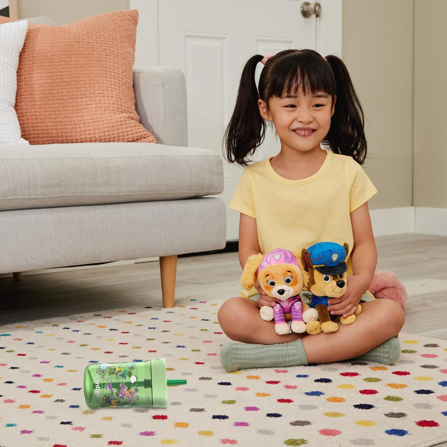 Contigo Leighton Straw Tumbler, 14 Oz, Cool Lime (Dogs) - Green image number 3