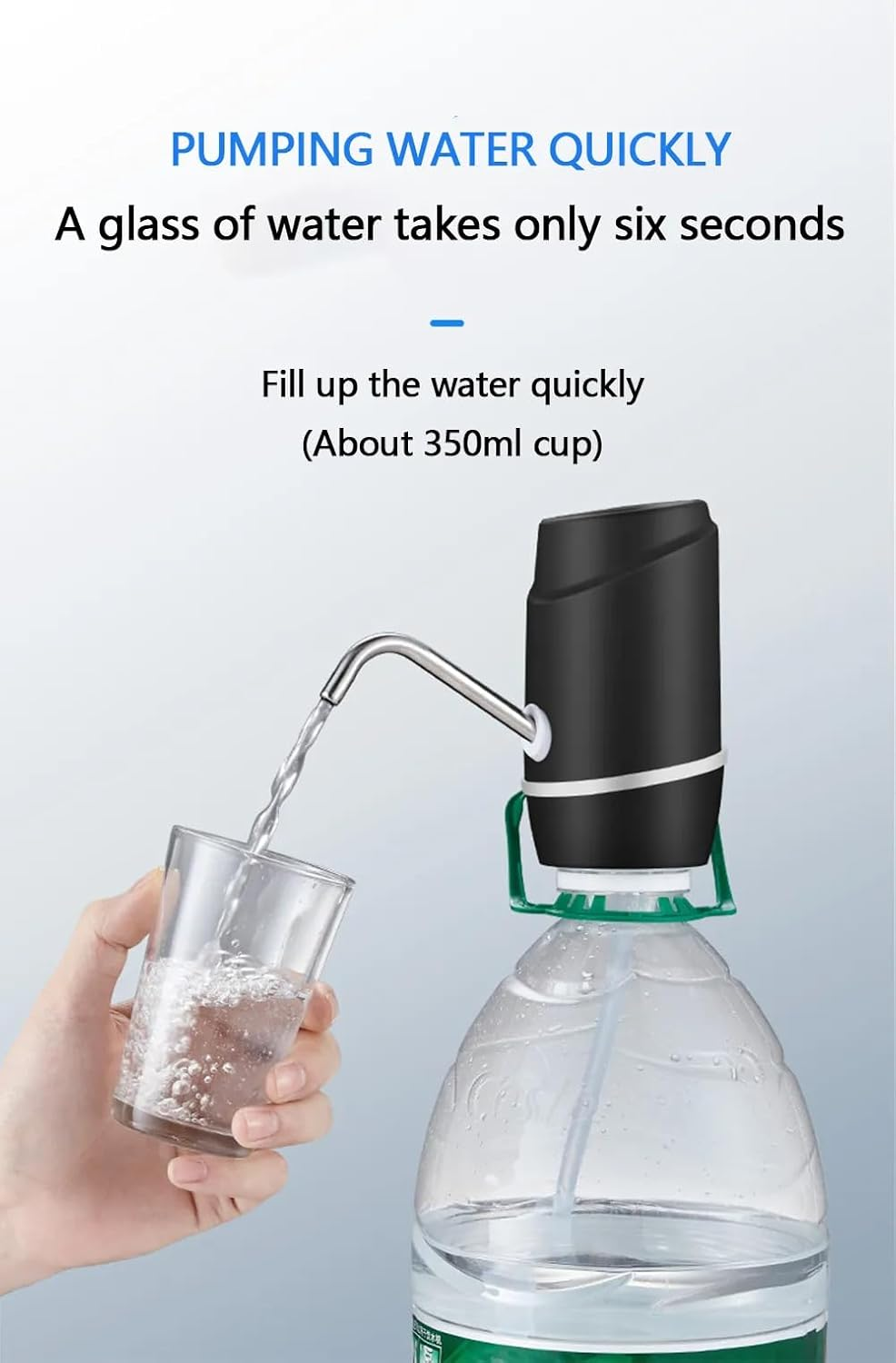 Rabaab & Co - Portable Water Dispenser &ndash; USB Rechargeable, Rechargeable Portable Water Dispenser Pump &ndash; Fast & Efficient Water Dispensing, Ideal for 5 Gallon Bottles image number 2