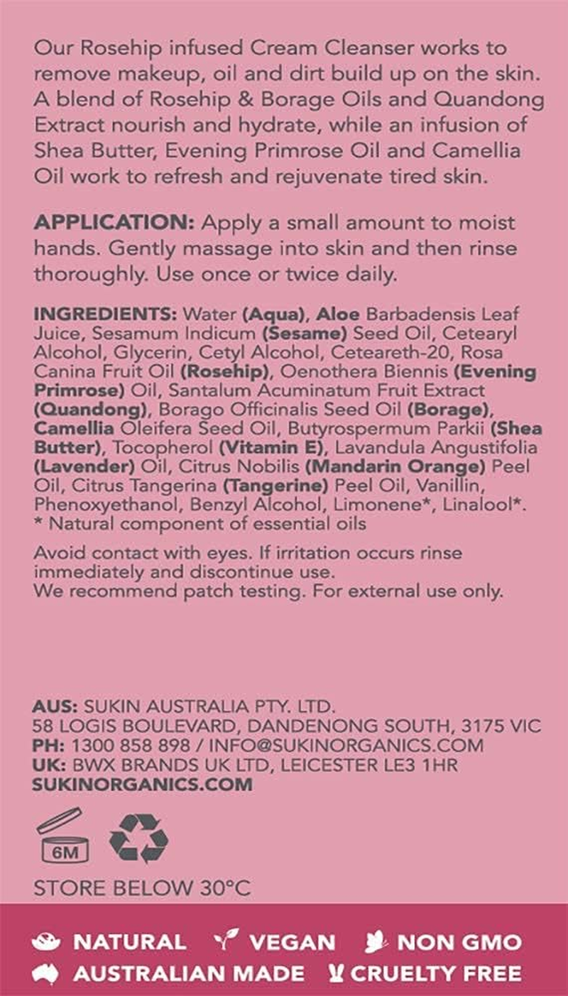 SUKIN ROSEHIP NOURISHING CREAM CLEANSER 125ML