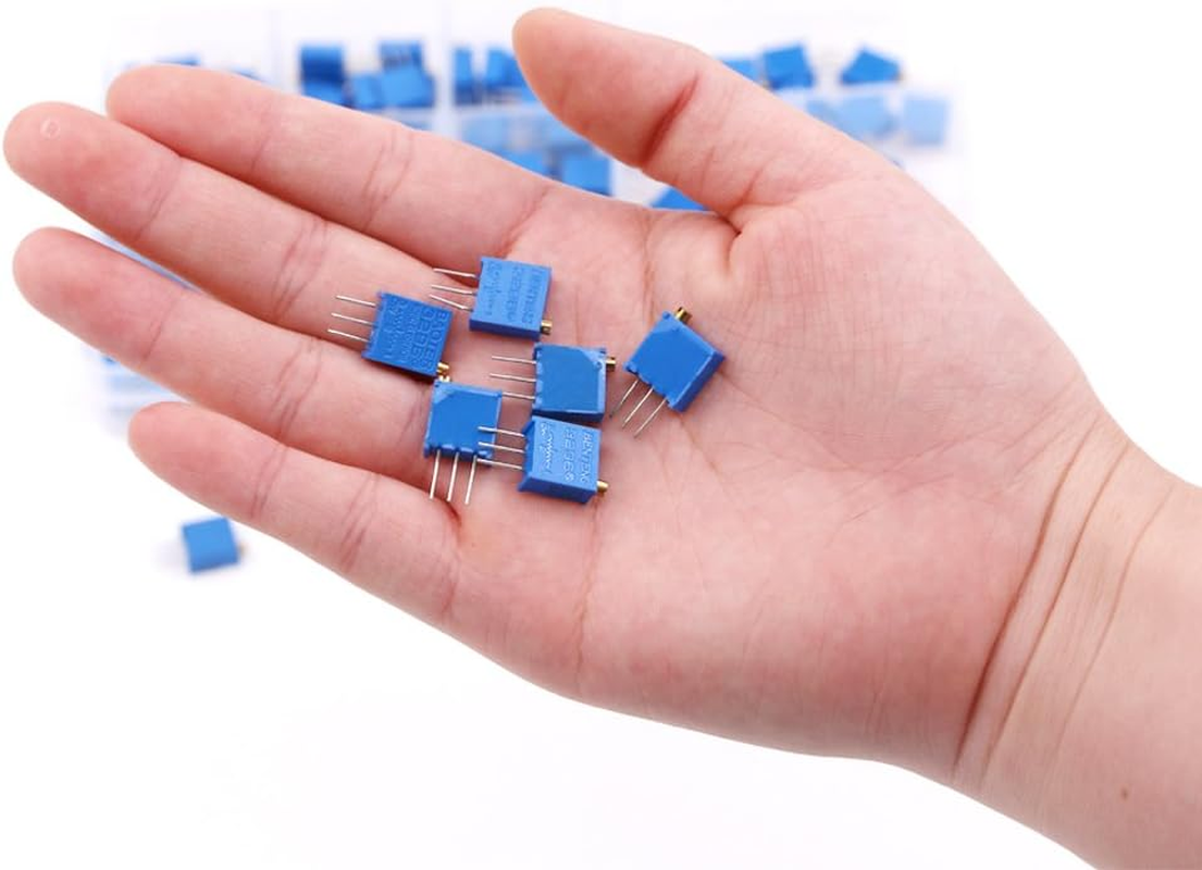 Hilitchi 120-Pcs [100 to 500K] Ohm 3296W Multiturn Trimmer Potentiometer Assortment Kit - [12 Value] image number 1