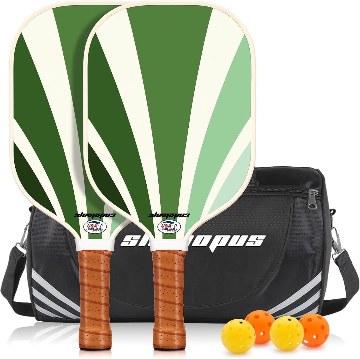 Pickleball Paddles Set of 2 | Pickleball Rackets Set | Pickle Ball Bats/Paddles | Graphite & Fiberglass | USAPA Approved | Great Set for Beginners & All Ages image number 2