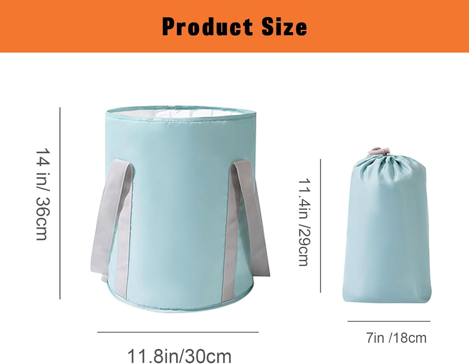 Rhoyee Large Collapsible Foot Bath Tub &ndash; 30X36Cm Portable Foldable Foot Soaking Basin with Handles & Thermal Insulation &ndash; Leakproof Travel Foot Spa Bucket for Home, Camping, Pedicure & Outdoor Use