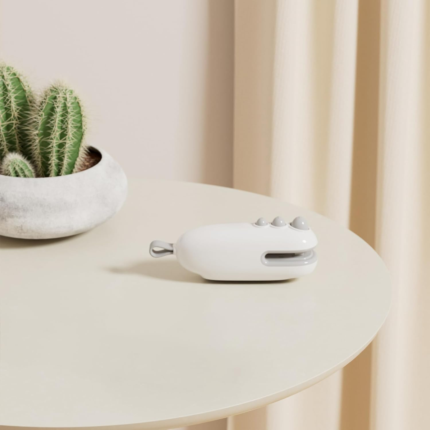 IKEEPVOX Mini Bag Sealer with Cutter &ndash; Rechargeable Handheld Heat Sealer Machine | Magnetic Design for Food Freshness & Snack Crispness | Portable, USB Charging, White (Kitchen, Travel, Pantry)​ image number 1