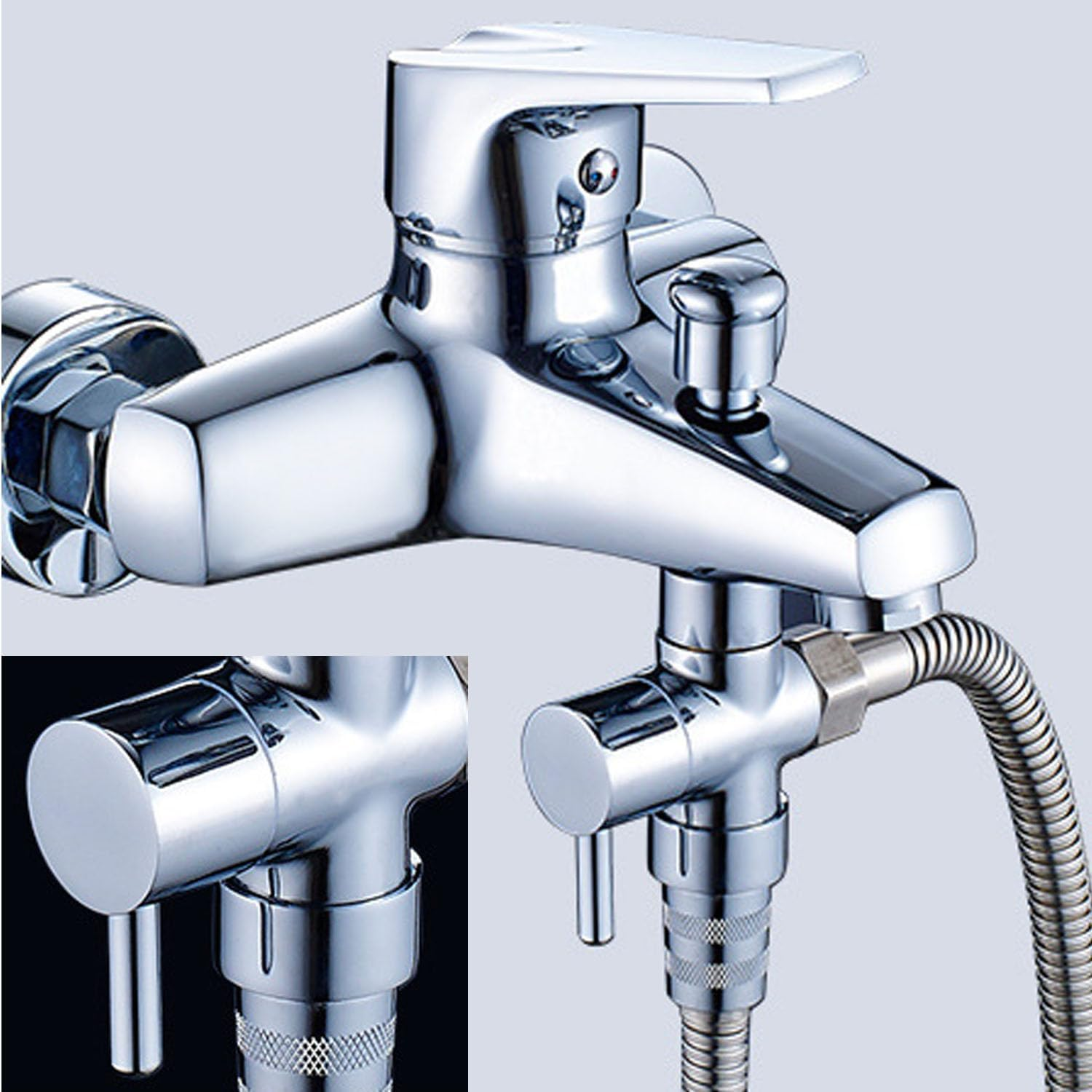 LYSAIMG Metal T-Adapter with Shut-Off T Valve,T Shape Valve for Shower Splitter Diverter,3-Way Connector,For Handheld Toilet Bidet Spray Bathroom image number 5