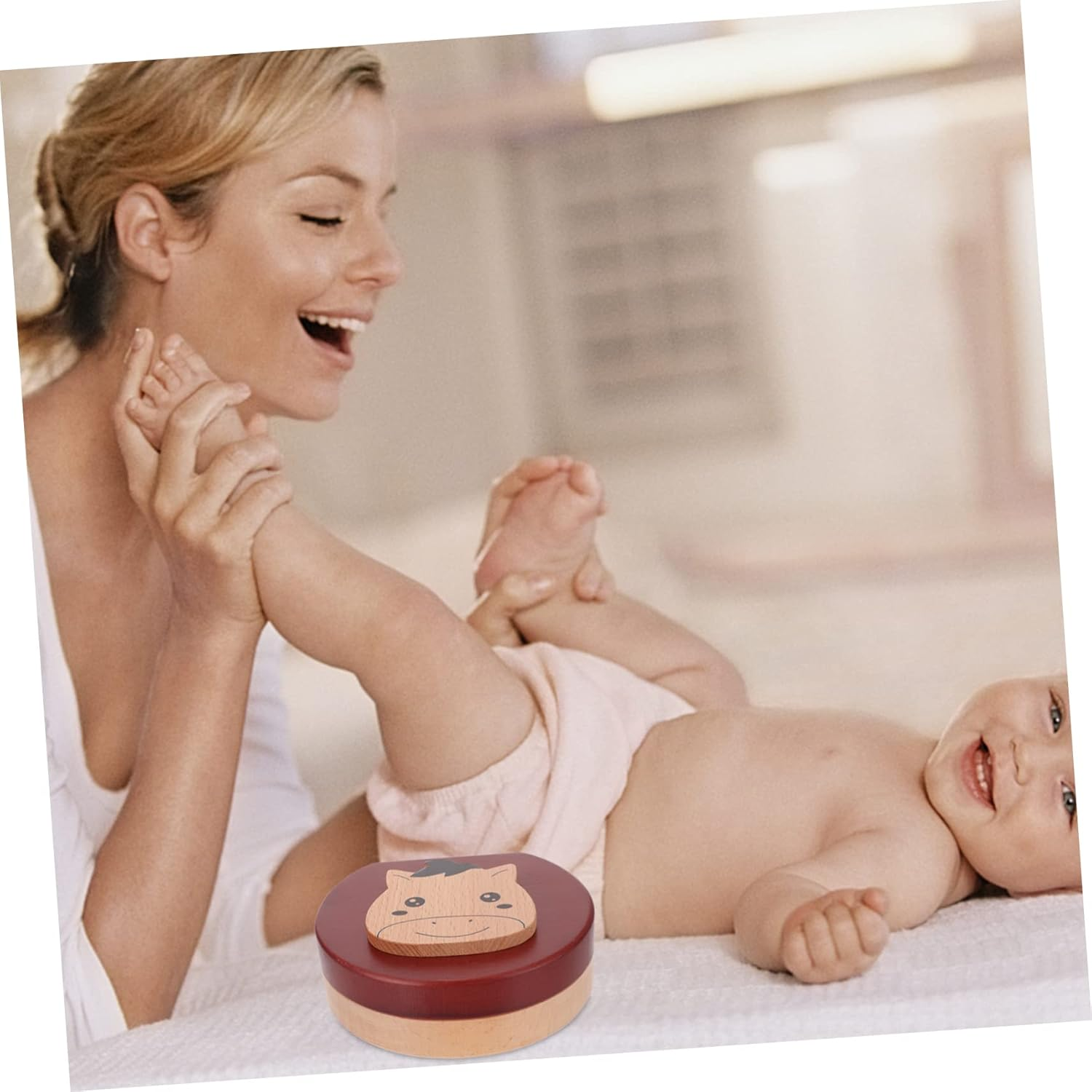 Abaodam Wooden Tooth Keepsake Box Baby Teeth Saver and Fetal Hair Container for Boys and Girls Zodiac Horse Design Baby Shower image number 5